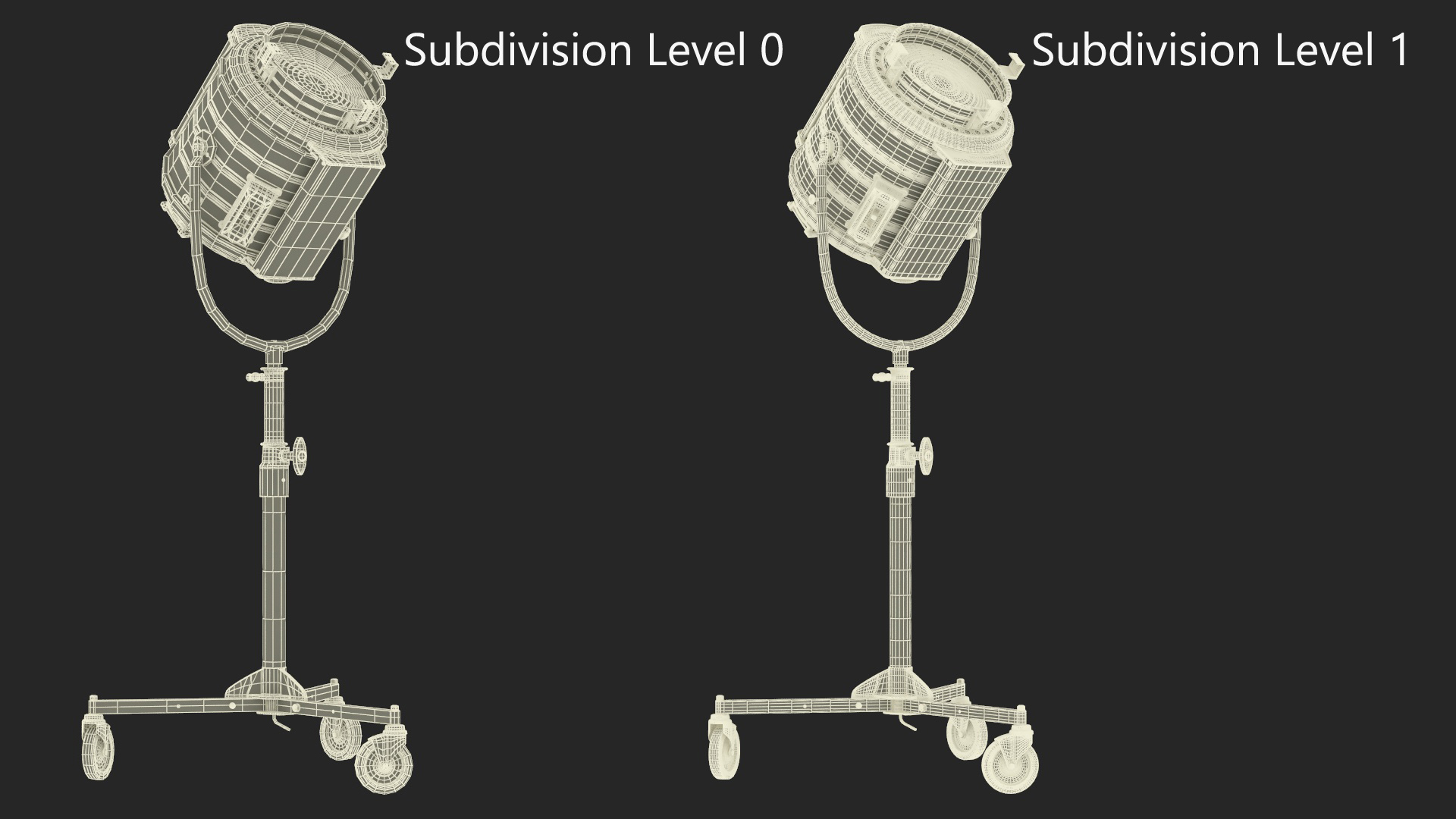 3D Vintage Studio Spotlight on Stand model