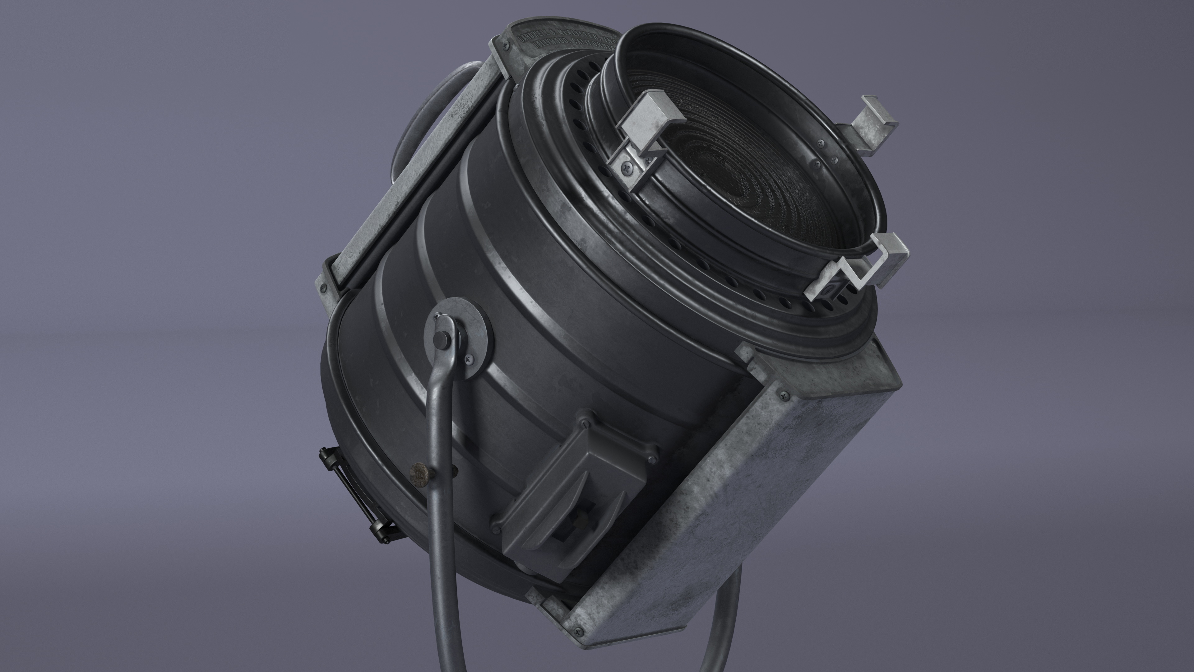 3D Vintage Studio Spotlight on Stand model