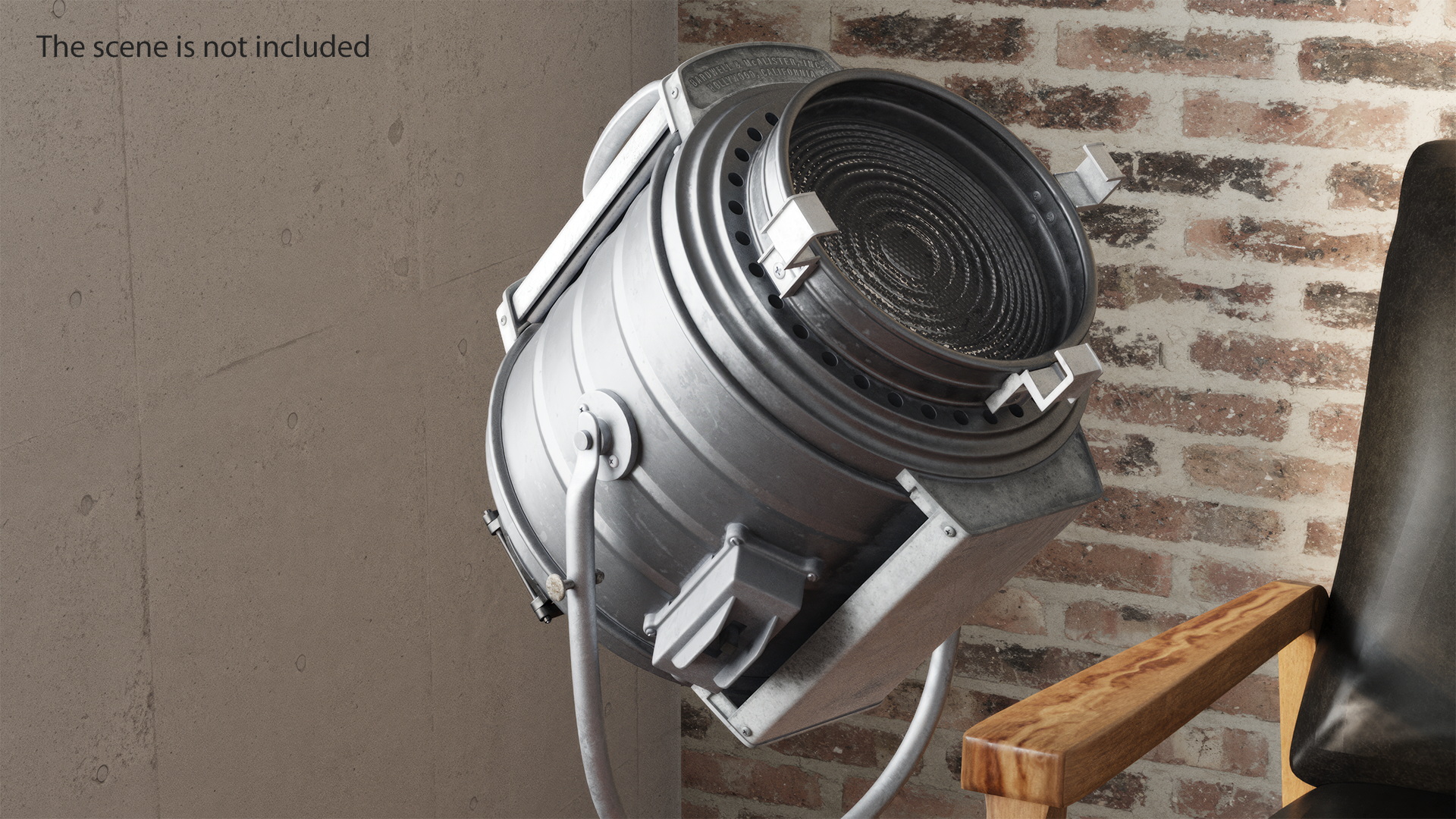3D Vintage Studio Spotlight on Stand model