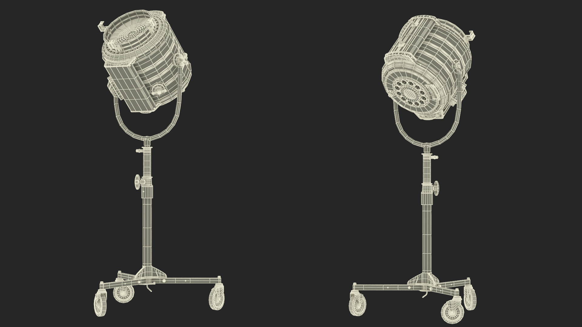 3D Vintage Studio Spotlight on Stand model