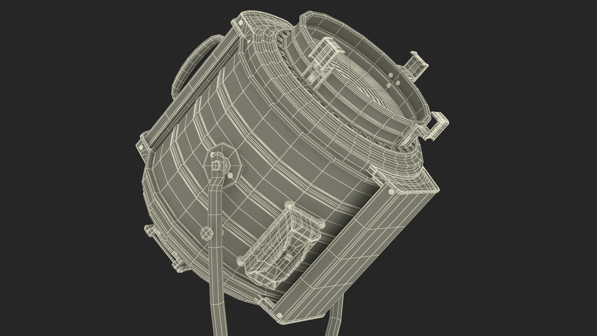 3D Vintage Studio Spotlight on Stand model
