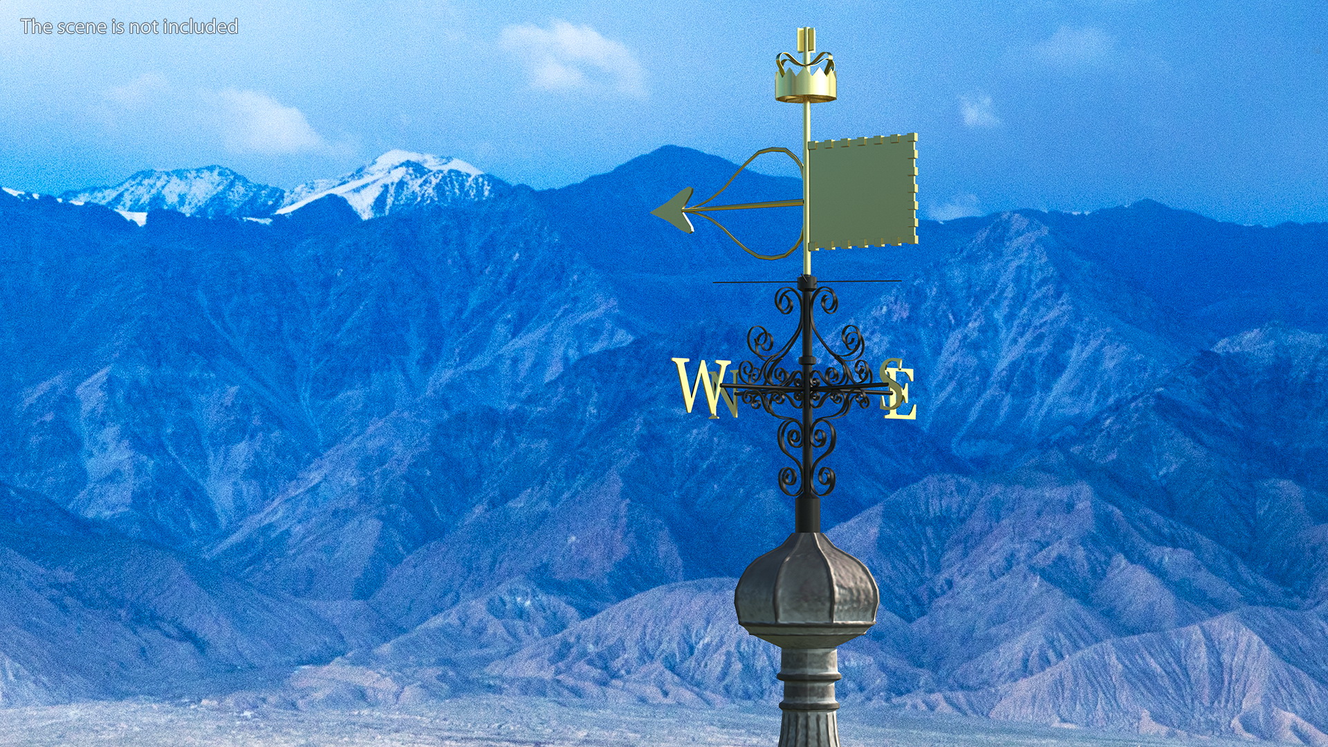 3D Ancient Tower of Castle with Weather Vane