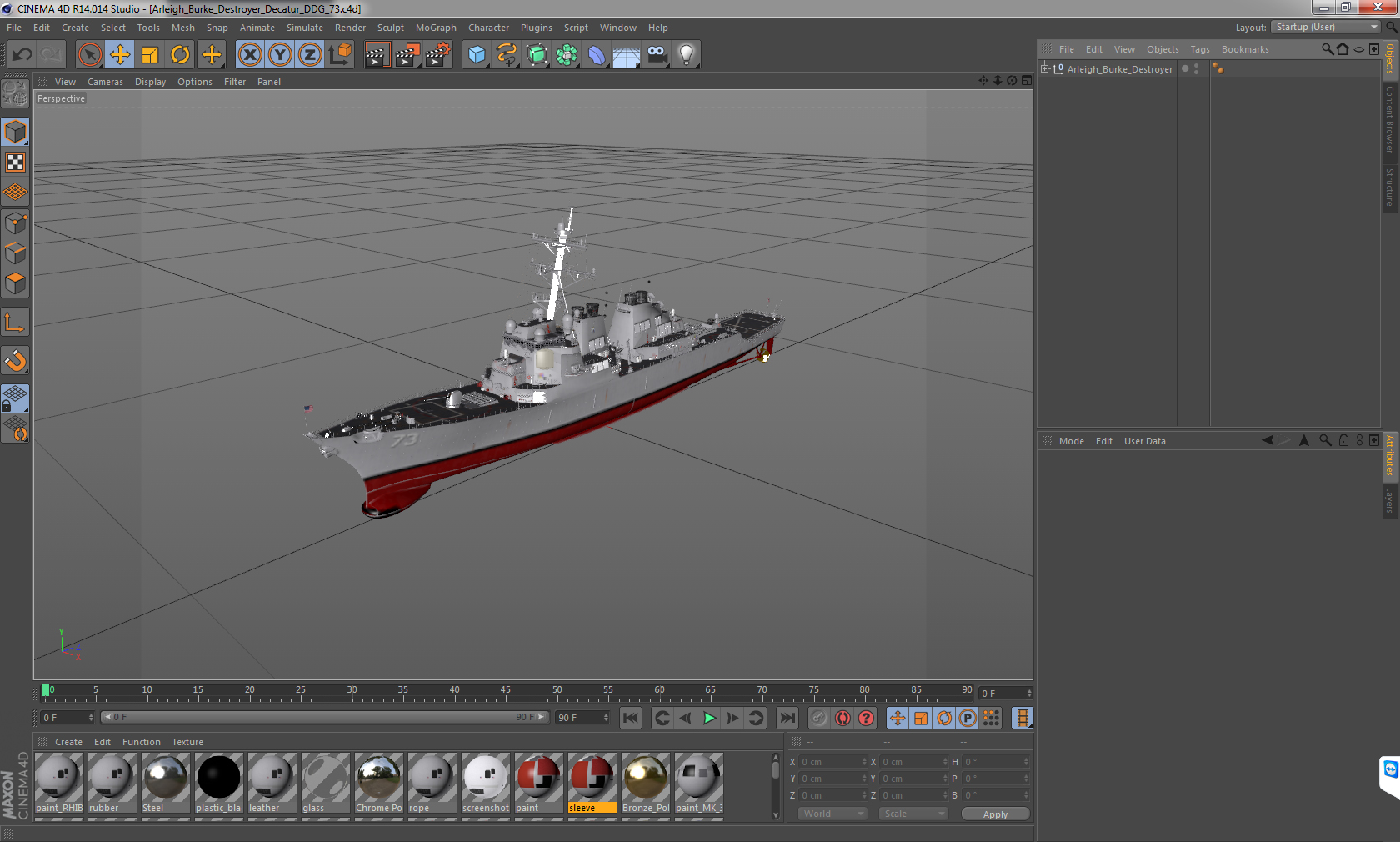 3D Arleigh Burke Destroyer Decatur DDG 73 model