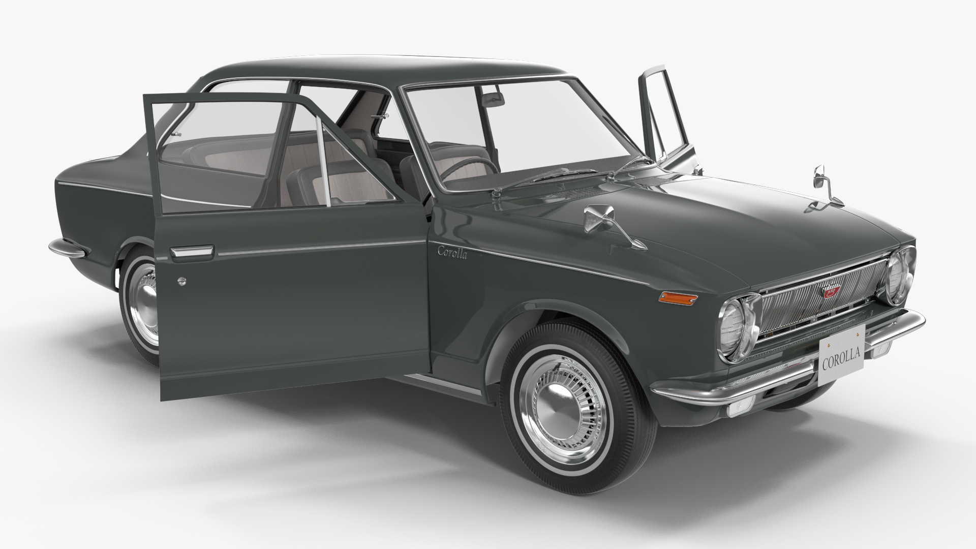 Toyota Corolla E10 1966 Simple Interior Gray 3D model