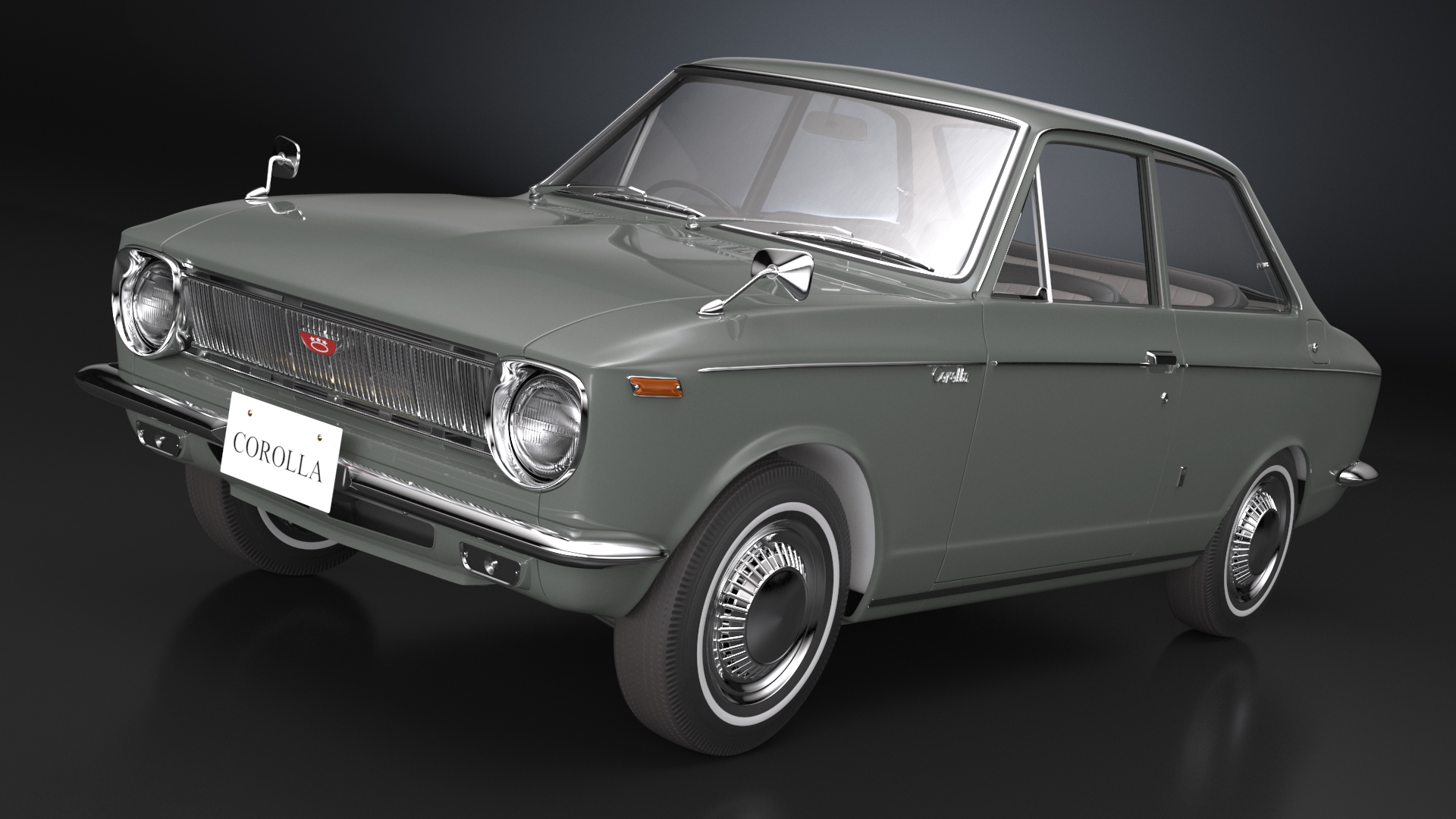 Toyota Corolla E10 1966 Simple Interior Gray 3D model