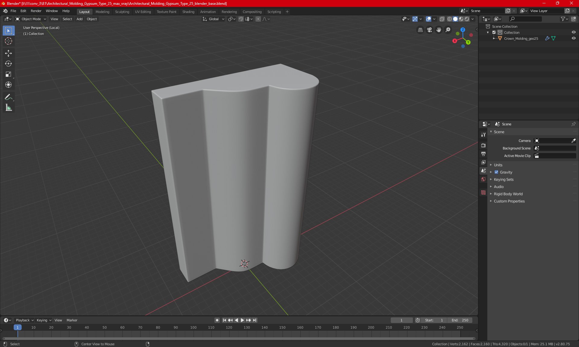 3D Architectural Molding Gypsum Type 25