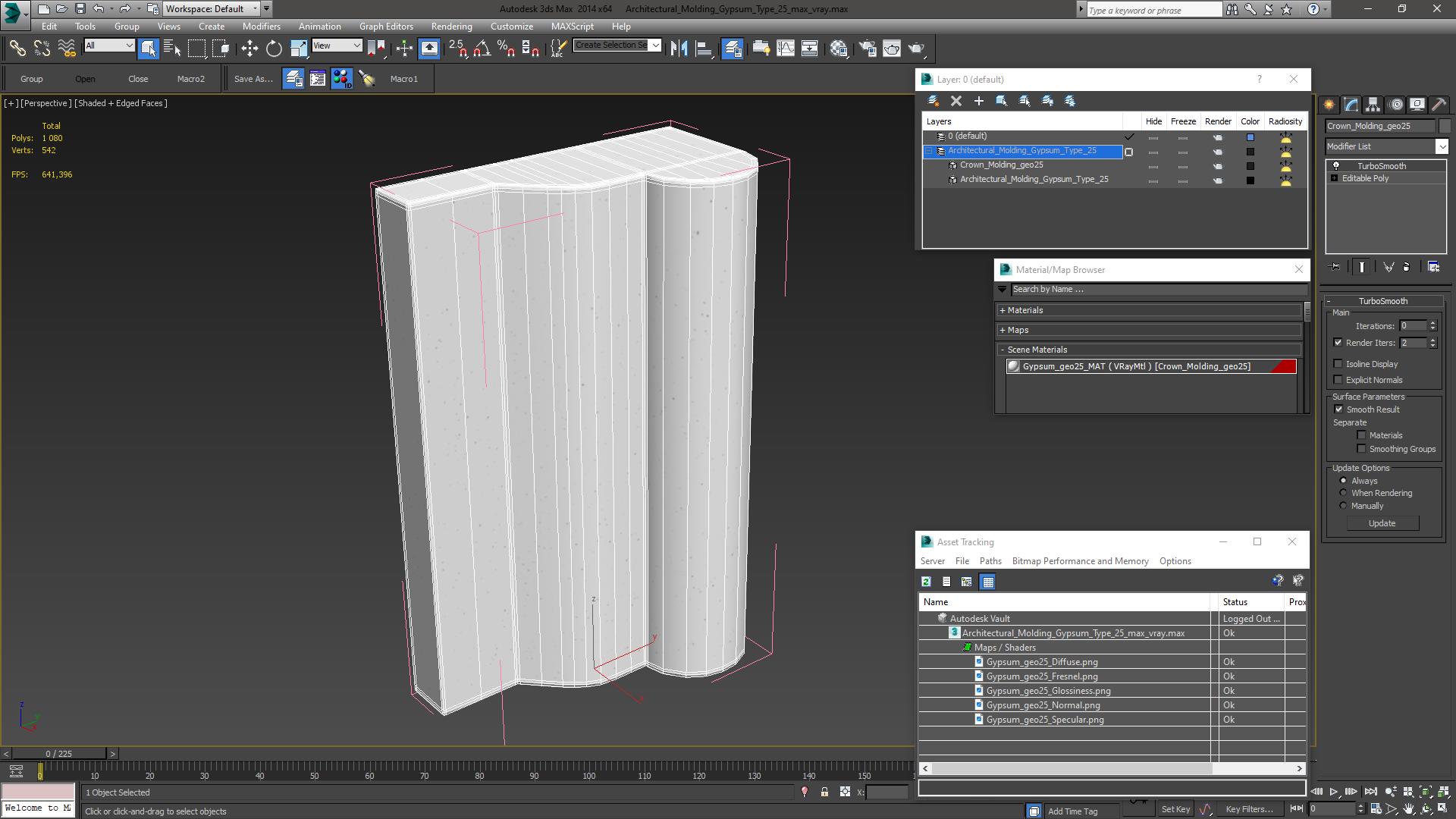3D Architectural Molding Gypsum Type 25