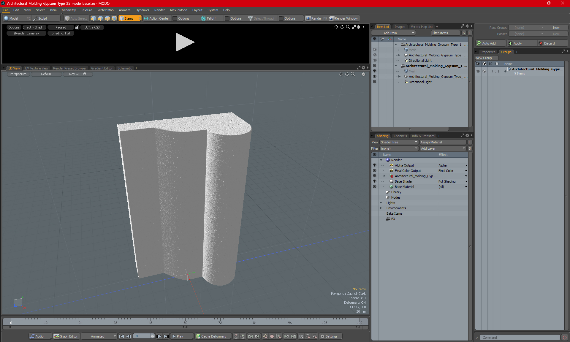 3D Architectural Molding Gypsum Type 25