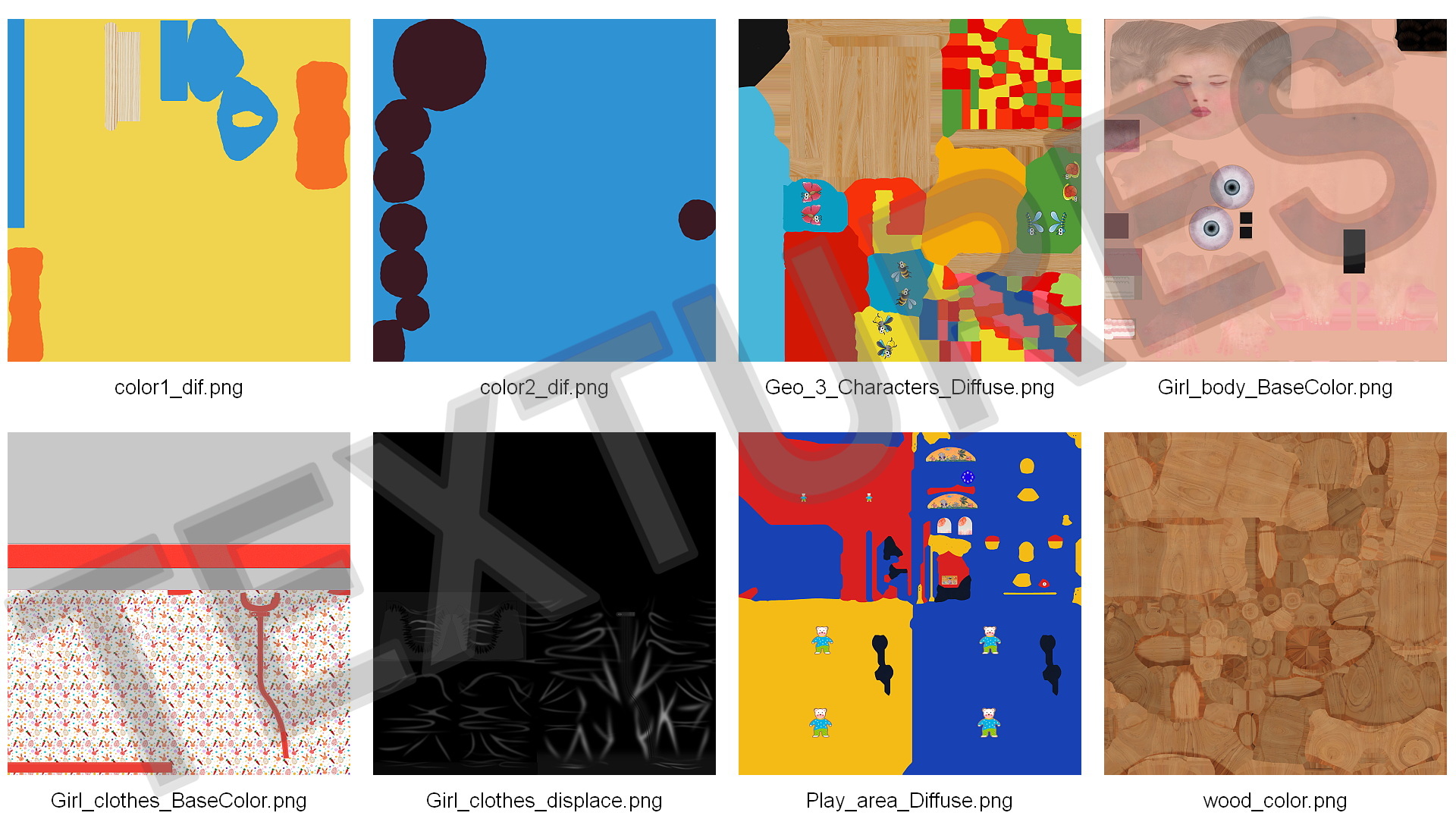 Little Girl in Playpen with Toys 3D