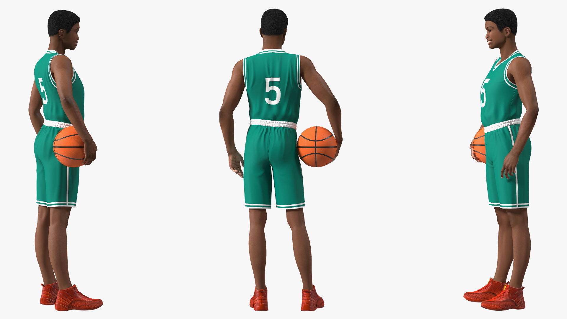 Light Skin Teenager Basketball Player Rigged 3D model