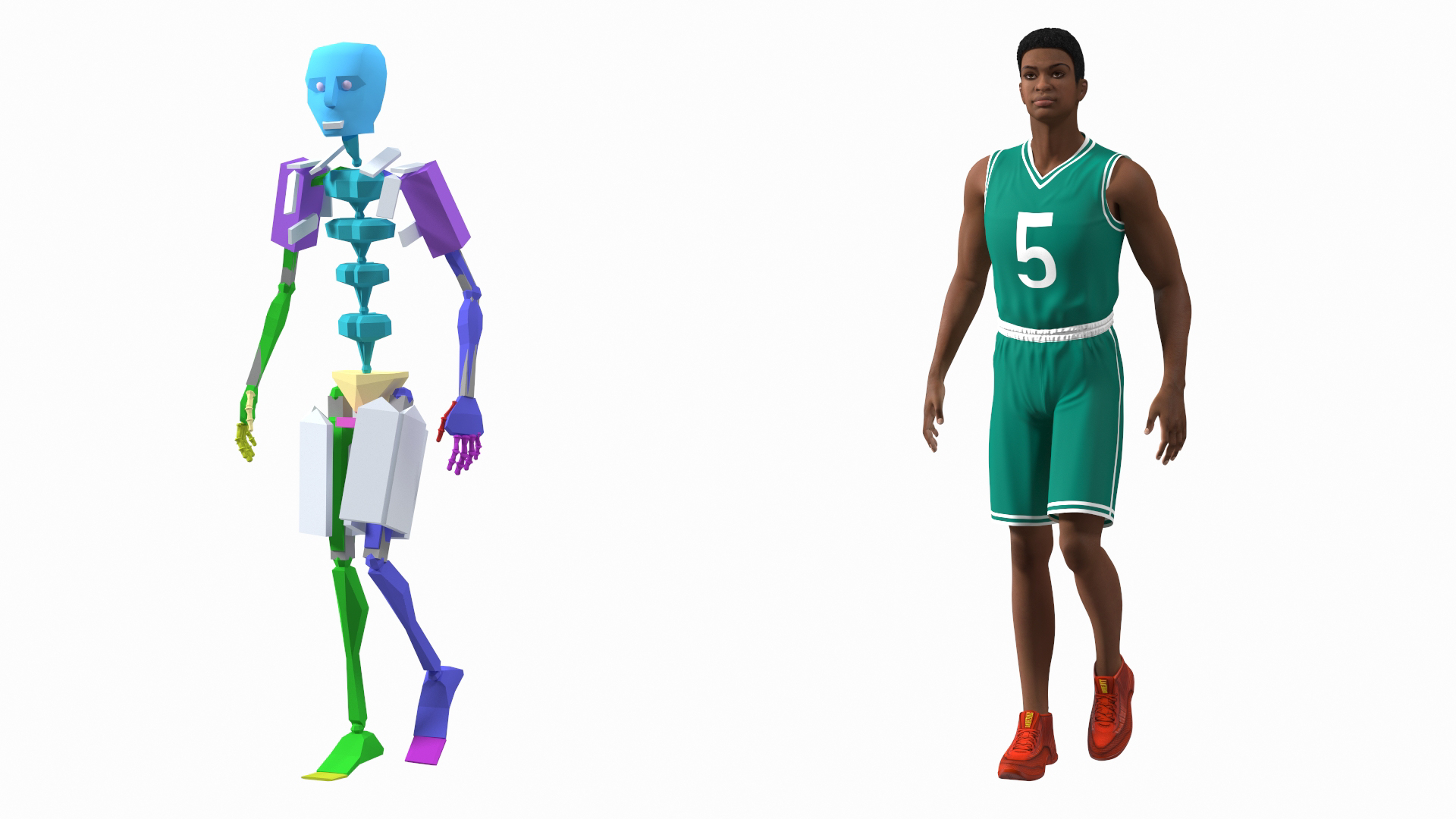 Light Skin Teenager Basketball Player Rigged 3D model