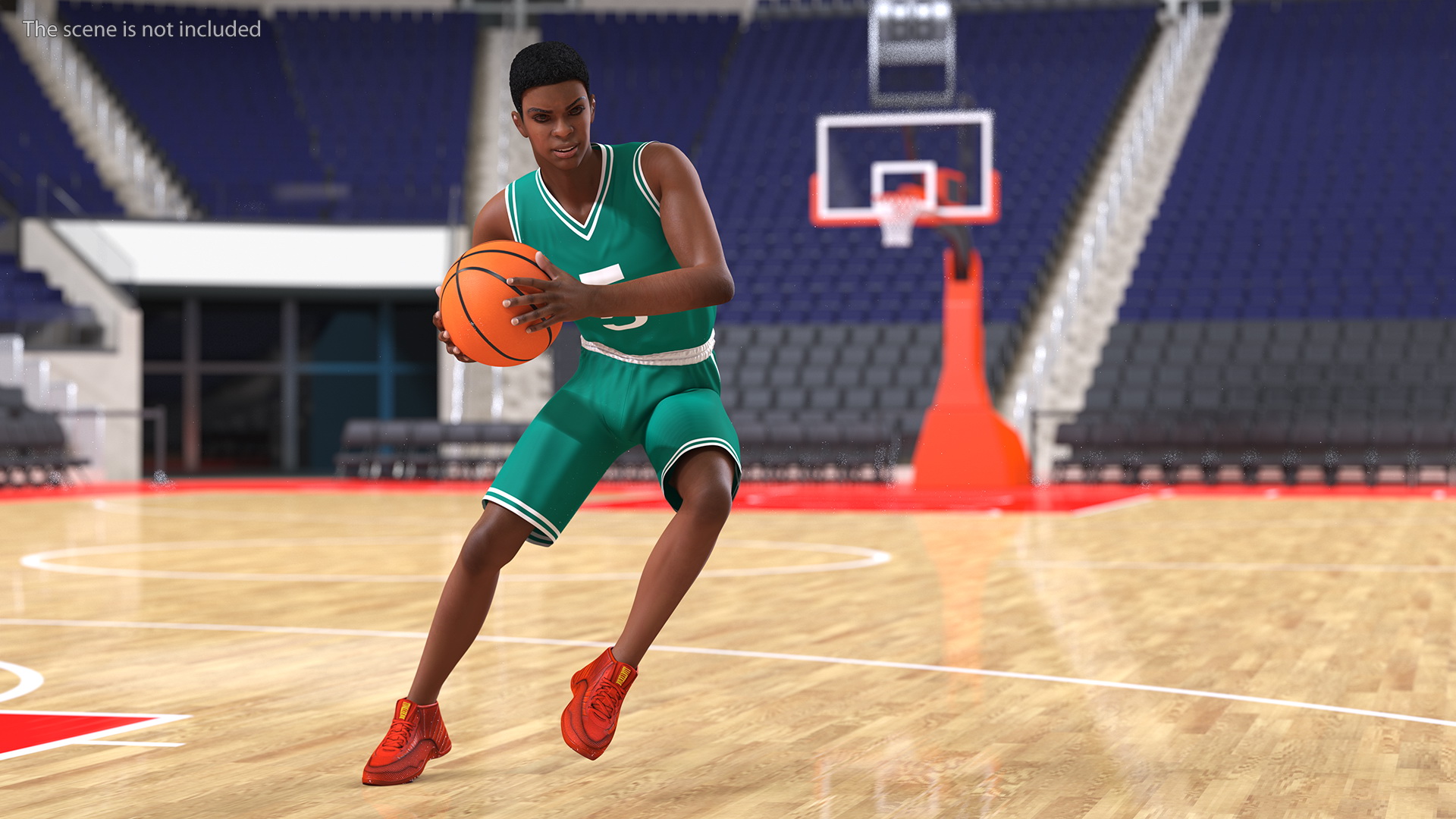 Light Skin Teenager Basketball Player Rigged 3D model