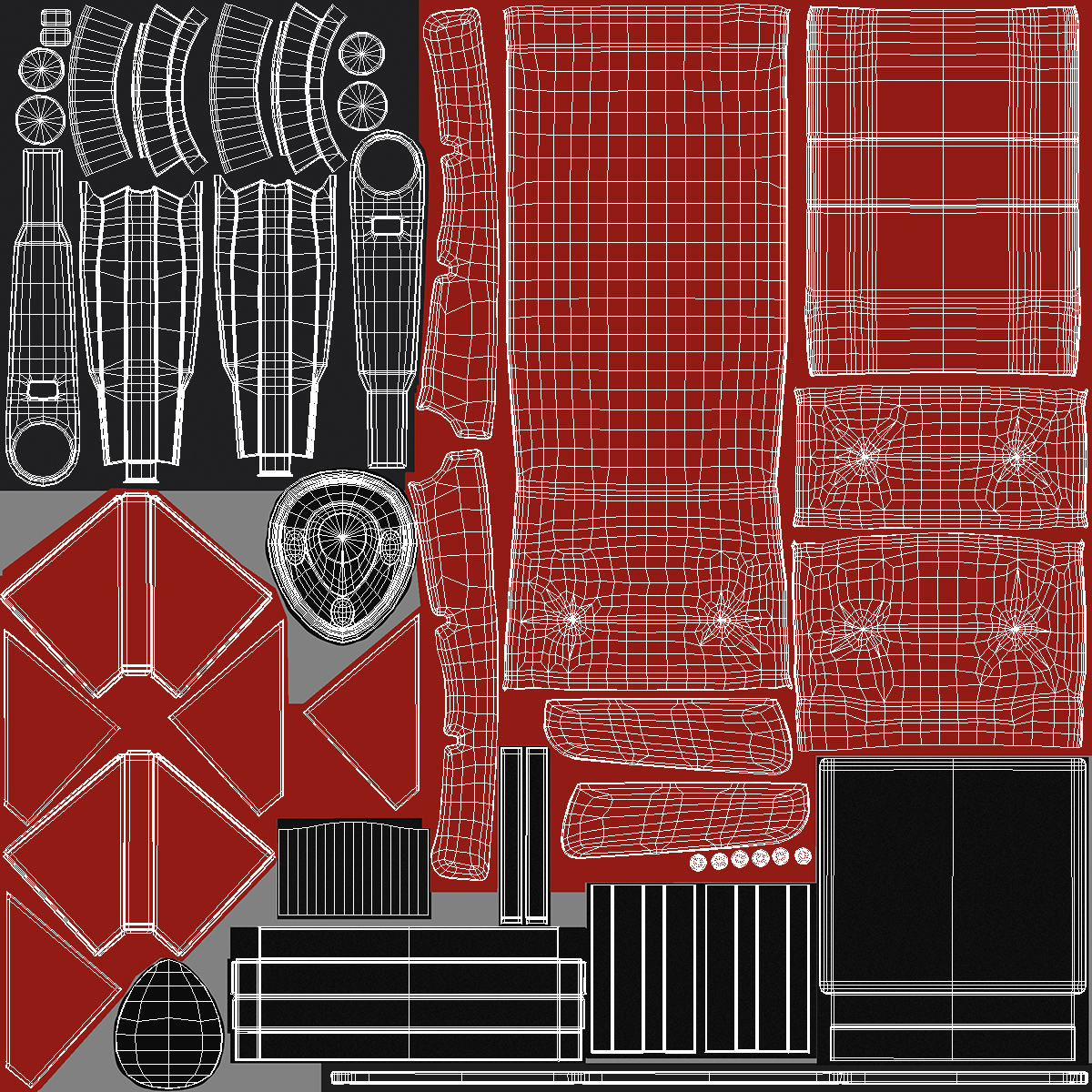 Leather Cinema Chair Red 3D model