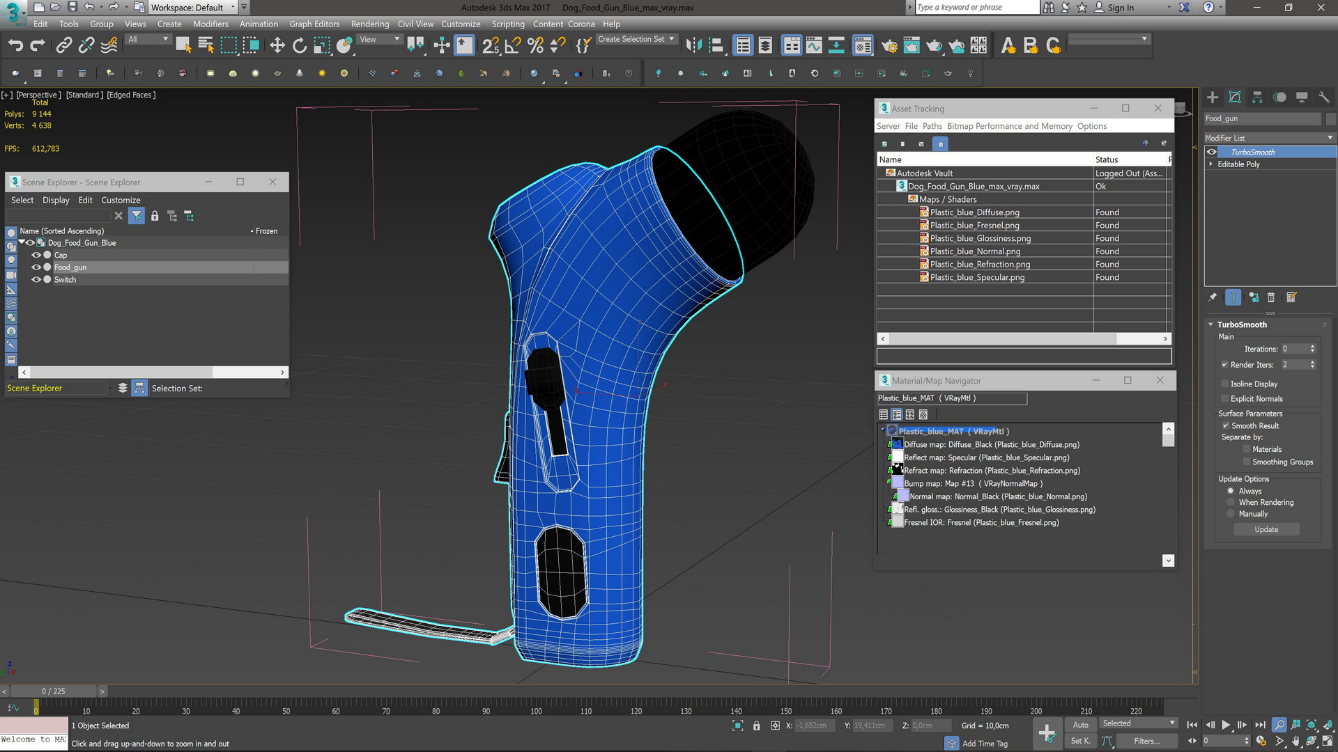 Dog Food Gun Blue 3D