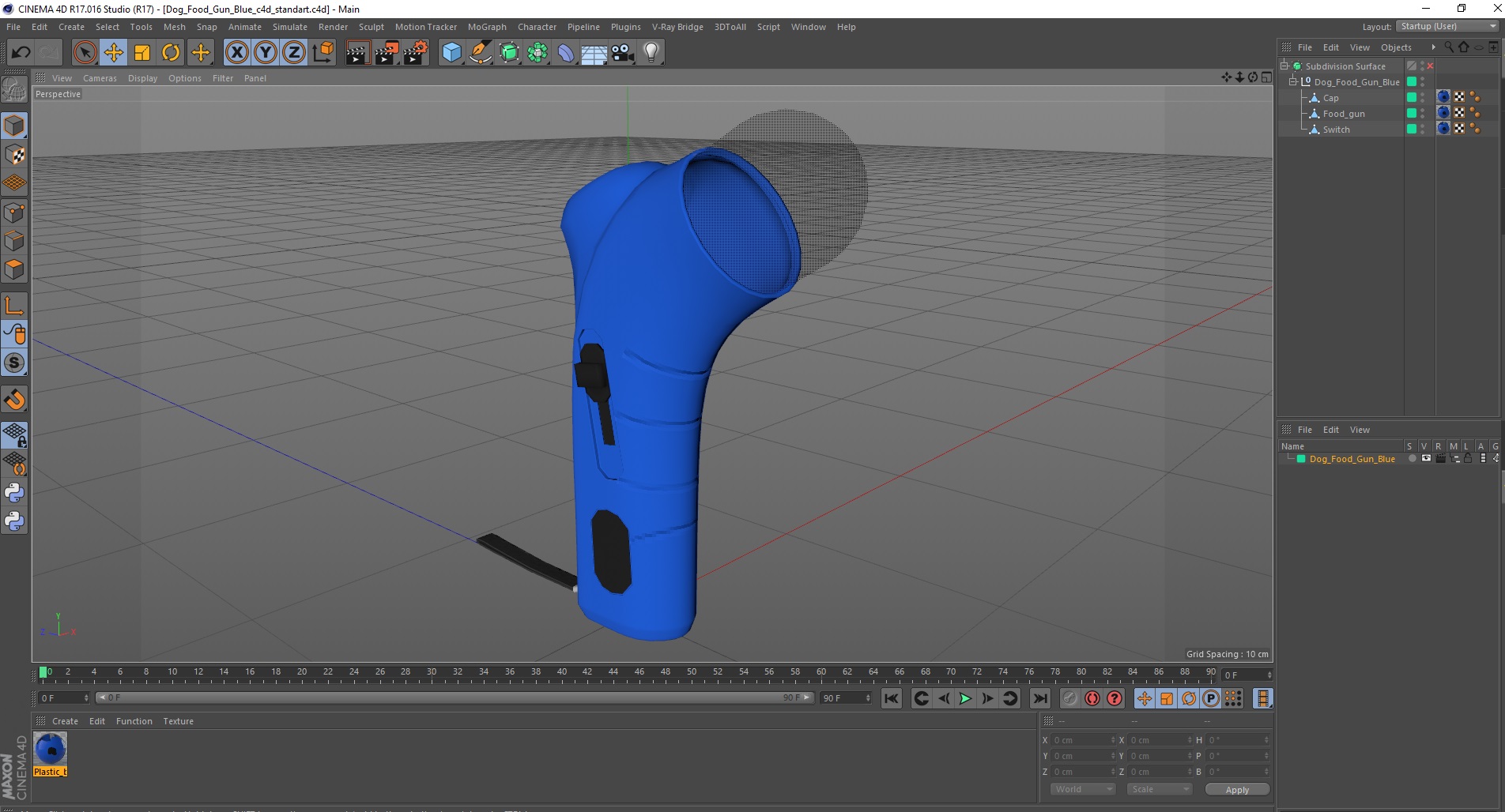Dog Food Gun Blue 3D