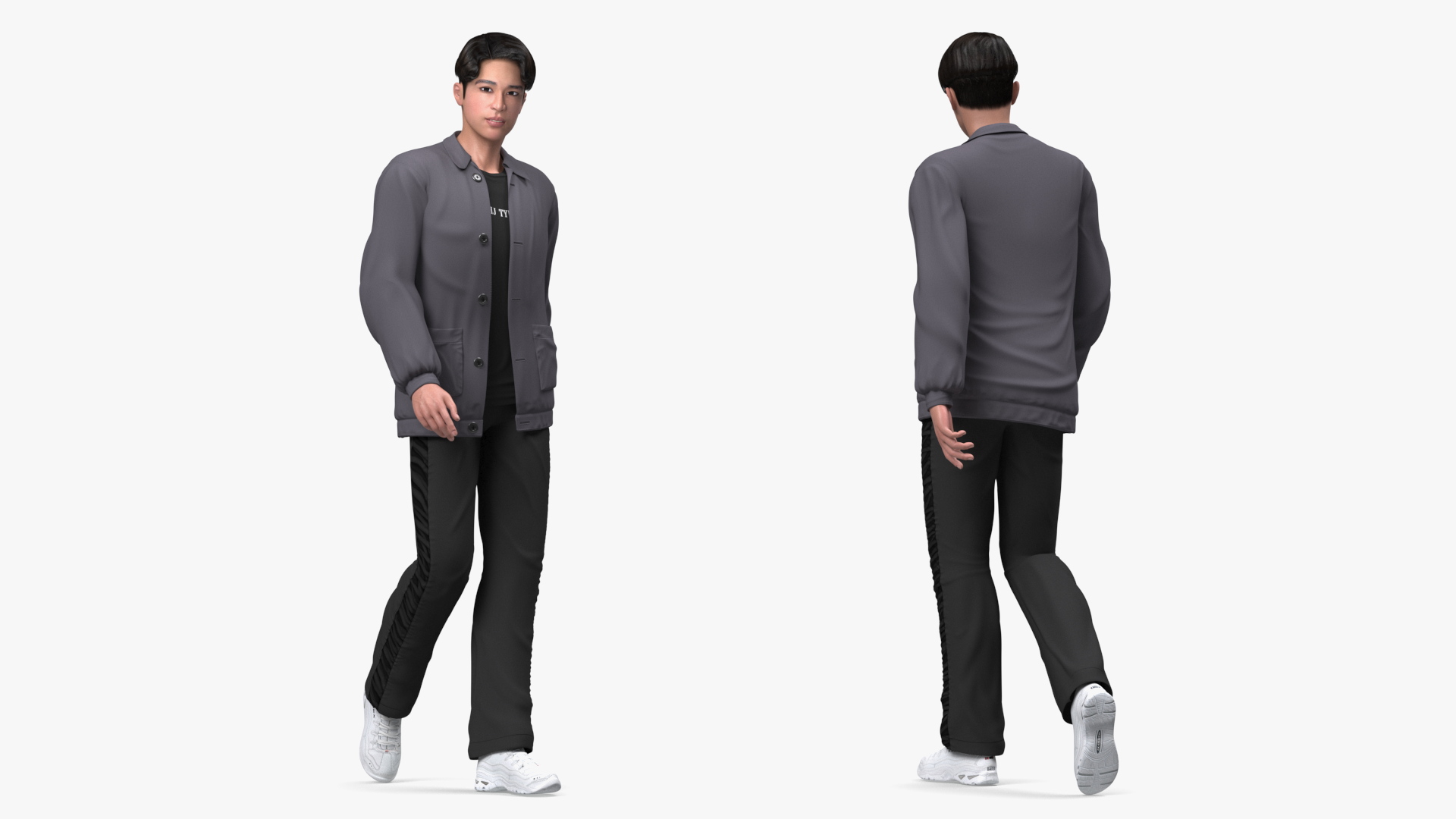 Chinese Man Walking Pose 3D model