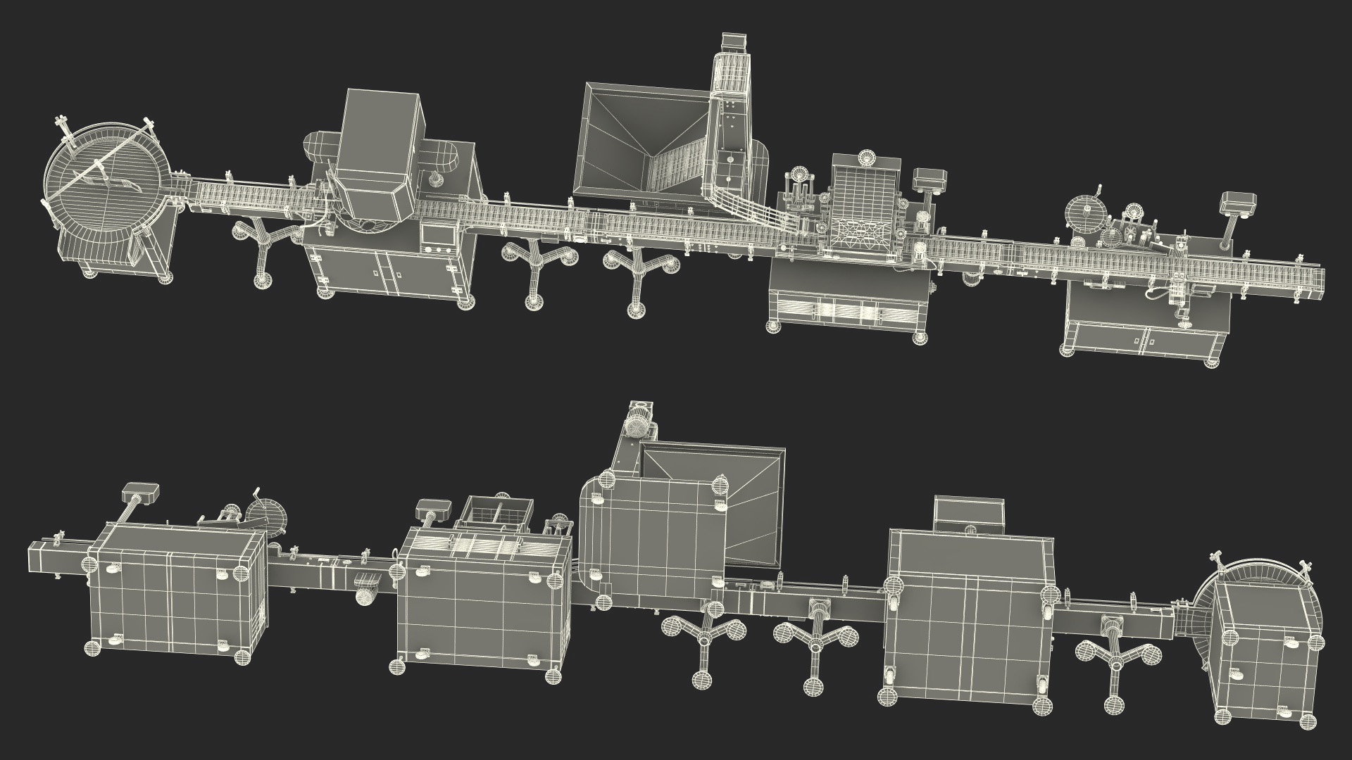 Snack Packing Machine Production Line 3D