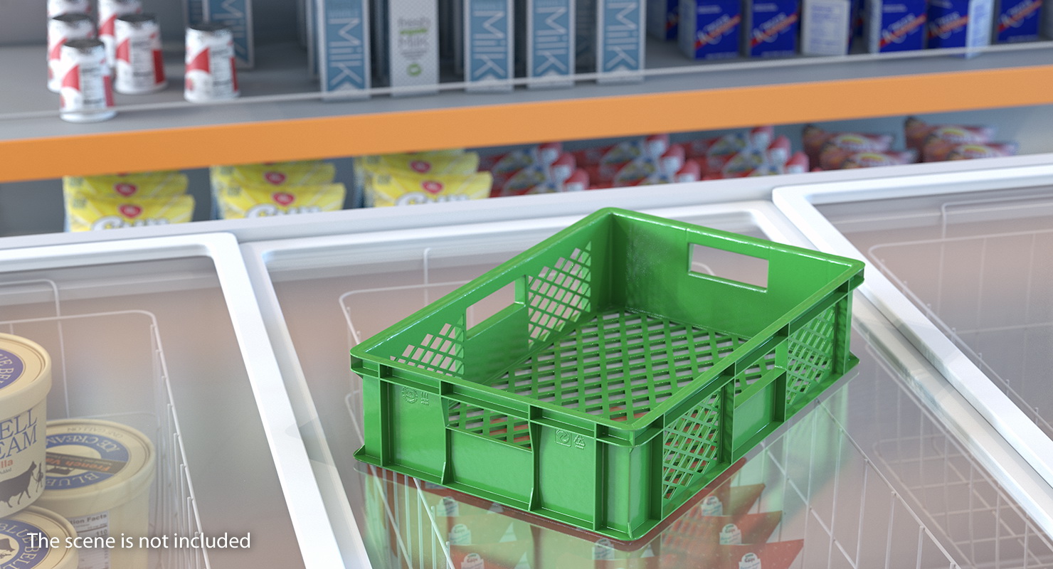 3D Square Solid Plastic Crate