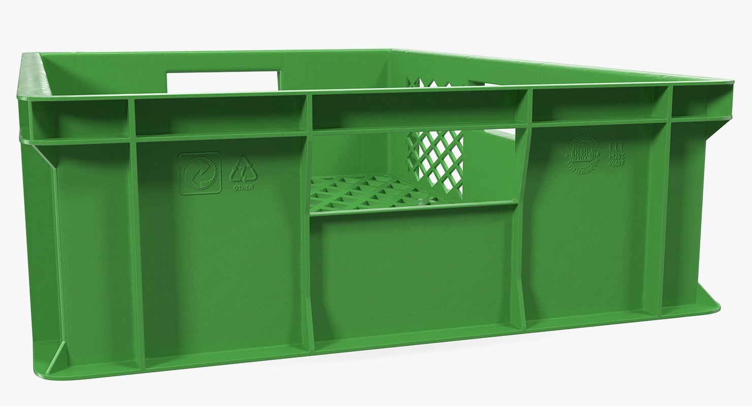 3D Square Solid Plastic Crate