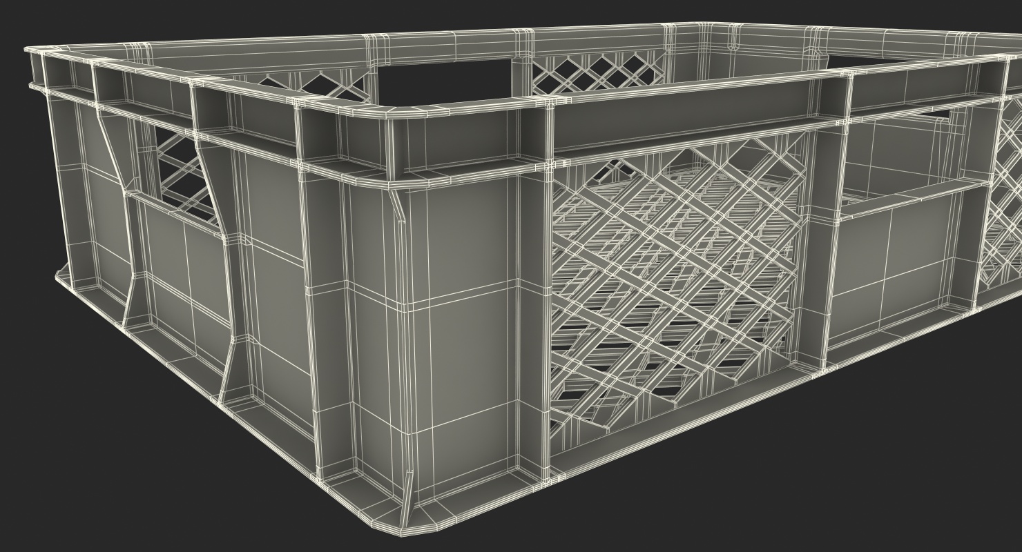 3D Square Solid Plastic Crate
