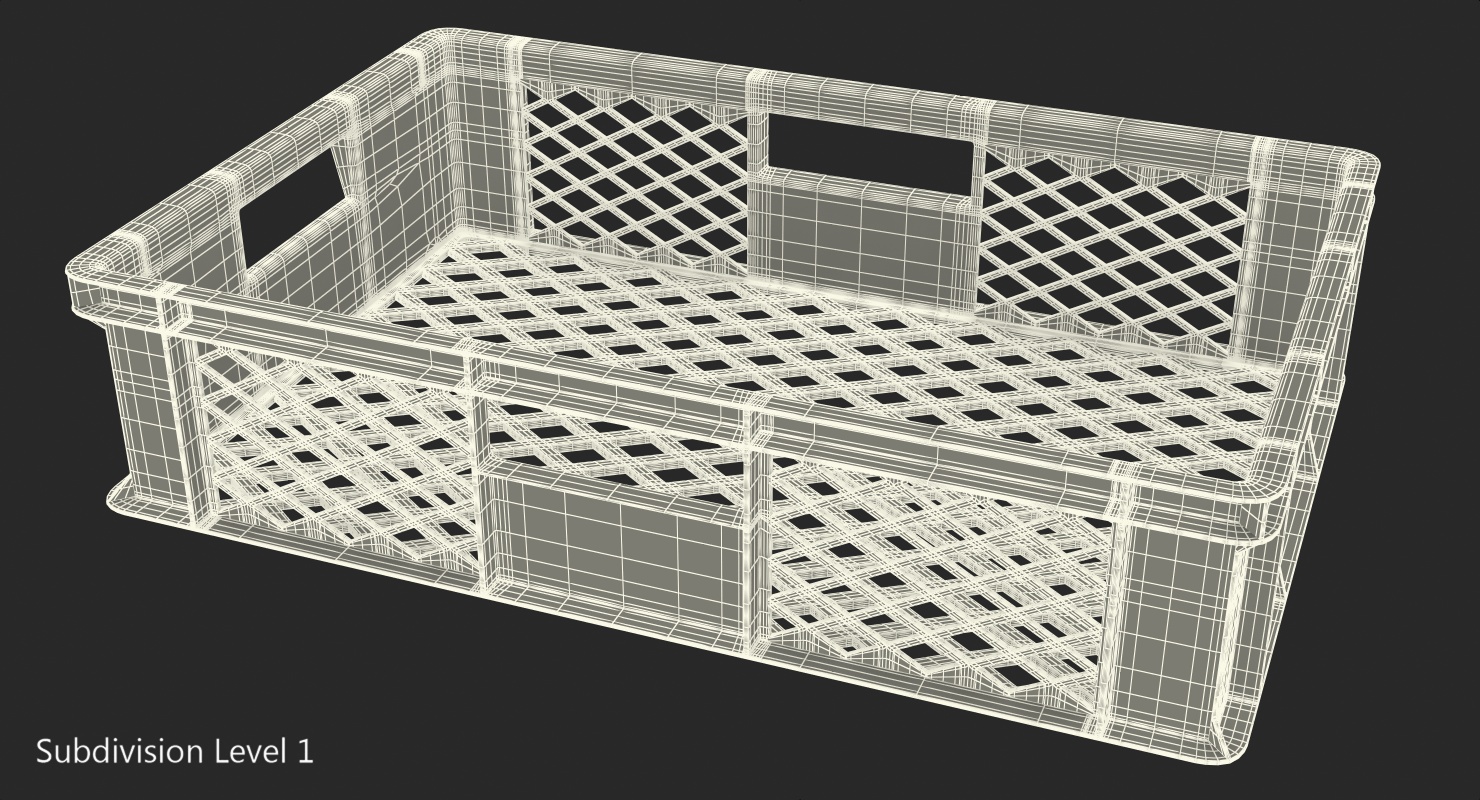 3D Square Solid Plastic Crate
