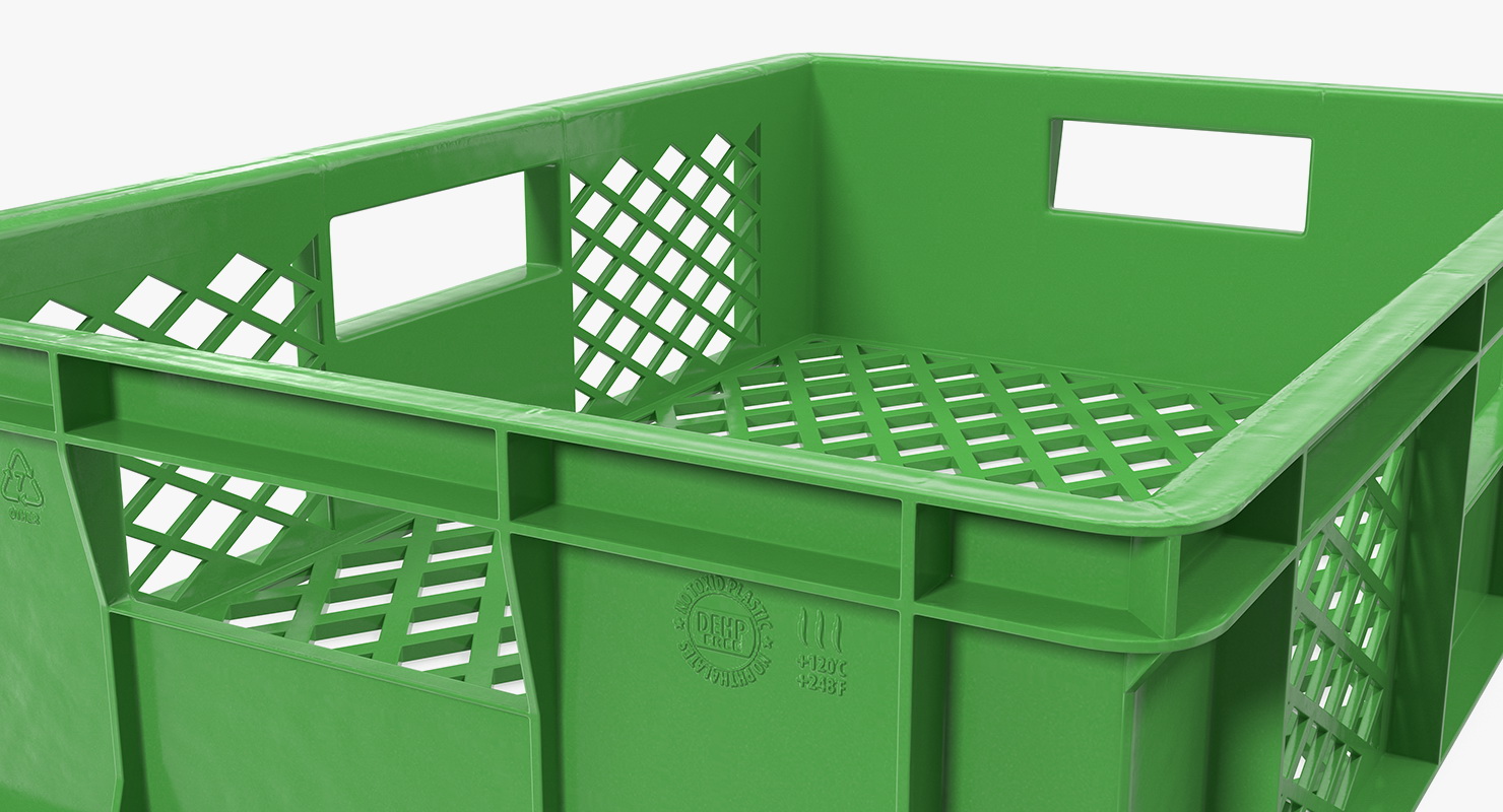 3D Square Solid Plastic Crate