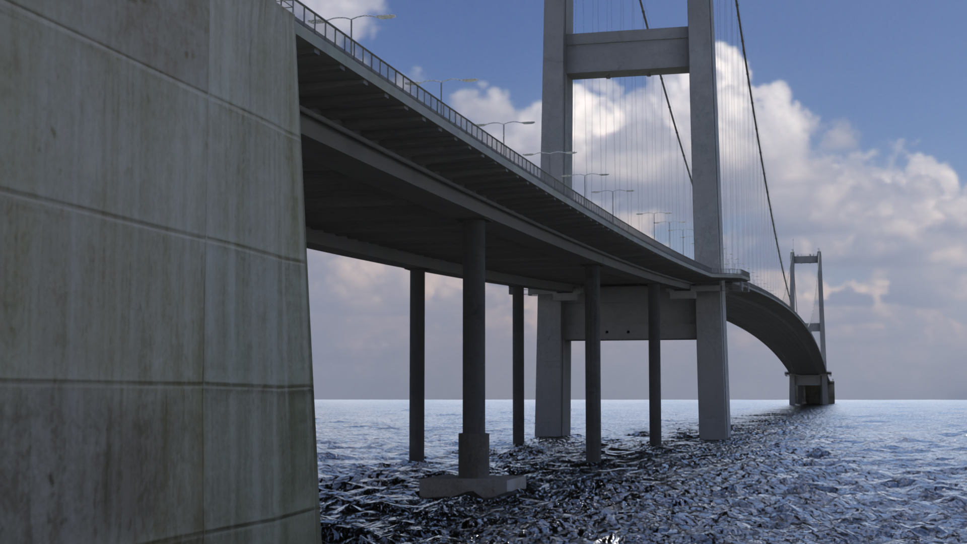 Bosphorus Suspension Bridge Structure 3D