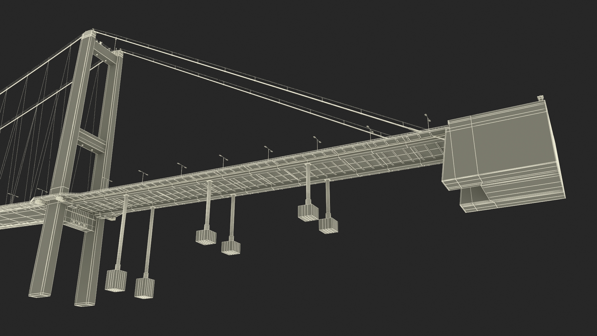 Bosphorus Suspension Bridge Structure 3D