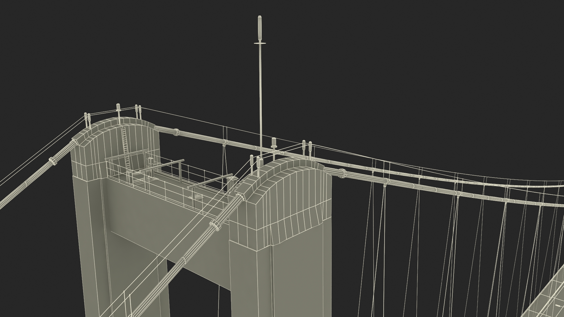 Bosphorus Suspension Bridge Structure 3D