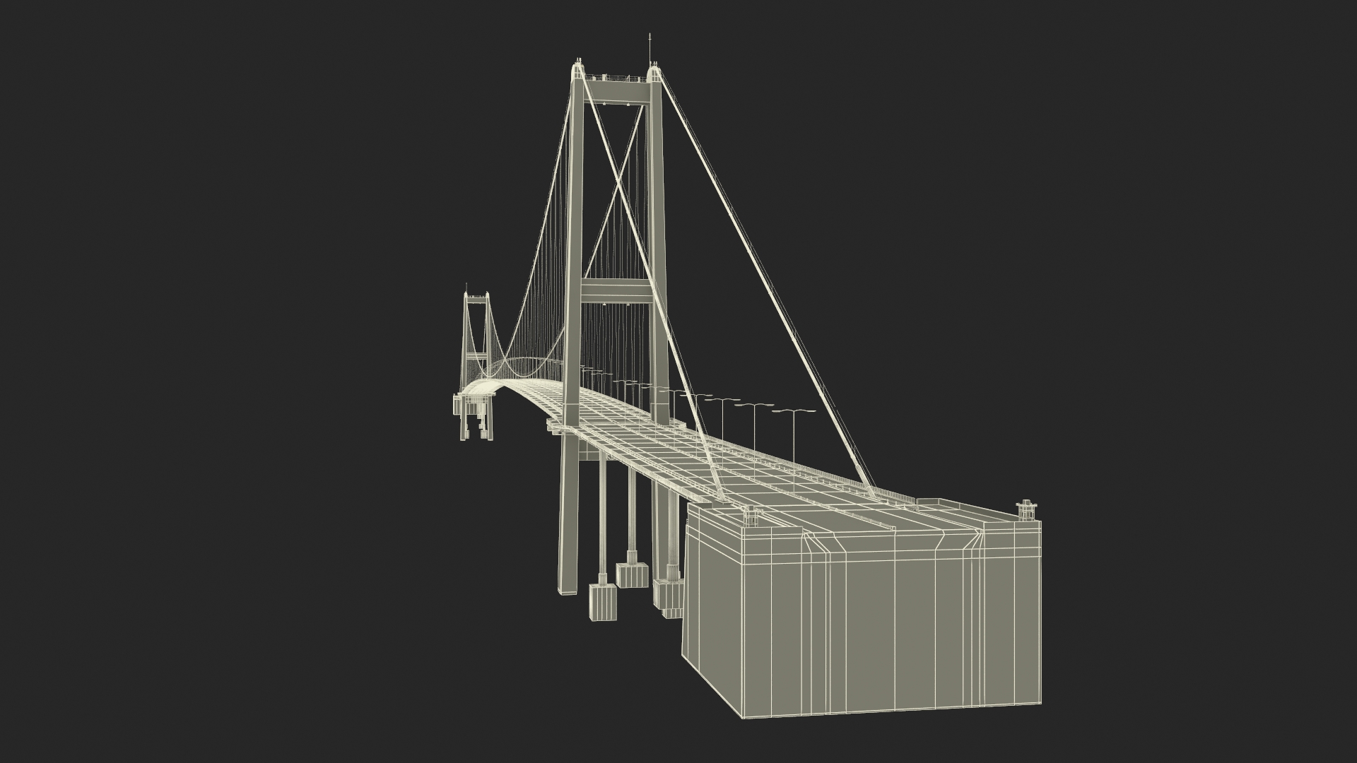 Bosphorus Suspension Bridge Structure 3D