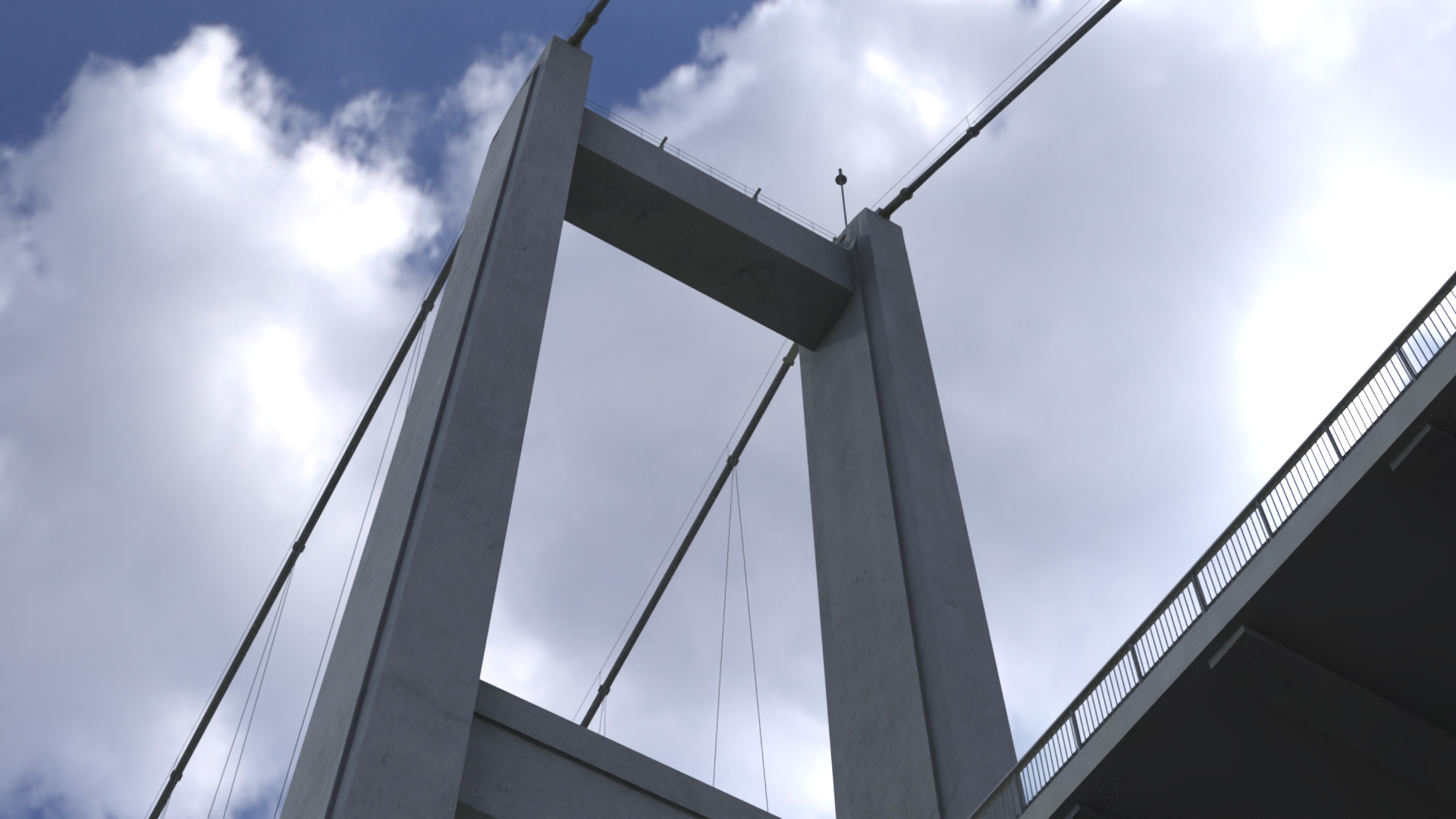 Bosphorus Suspension Bridge Structure 3D