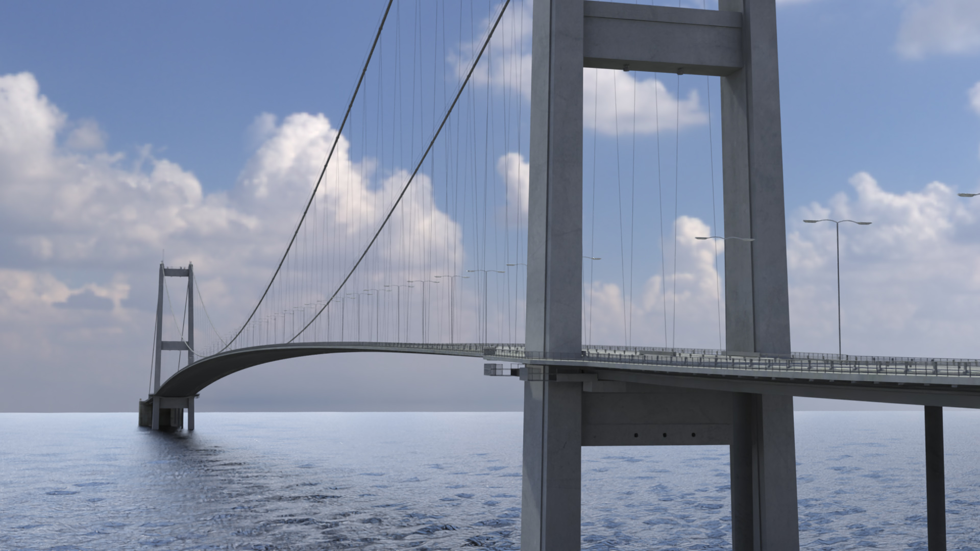 Bosphorus Suspension Bridge Structure 3D