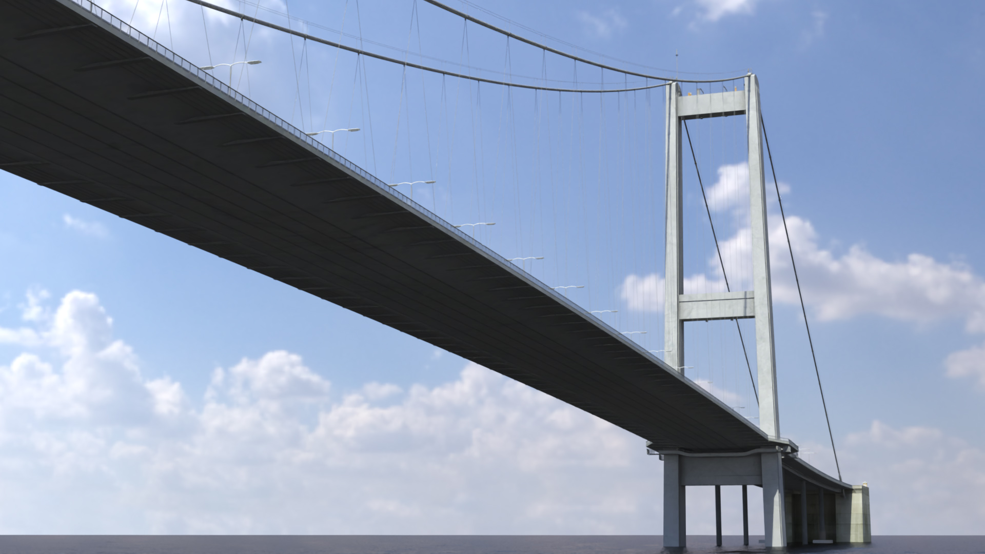 Bosphorus Suspension Bridge Structure 3D