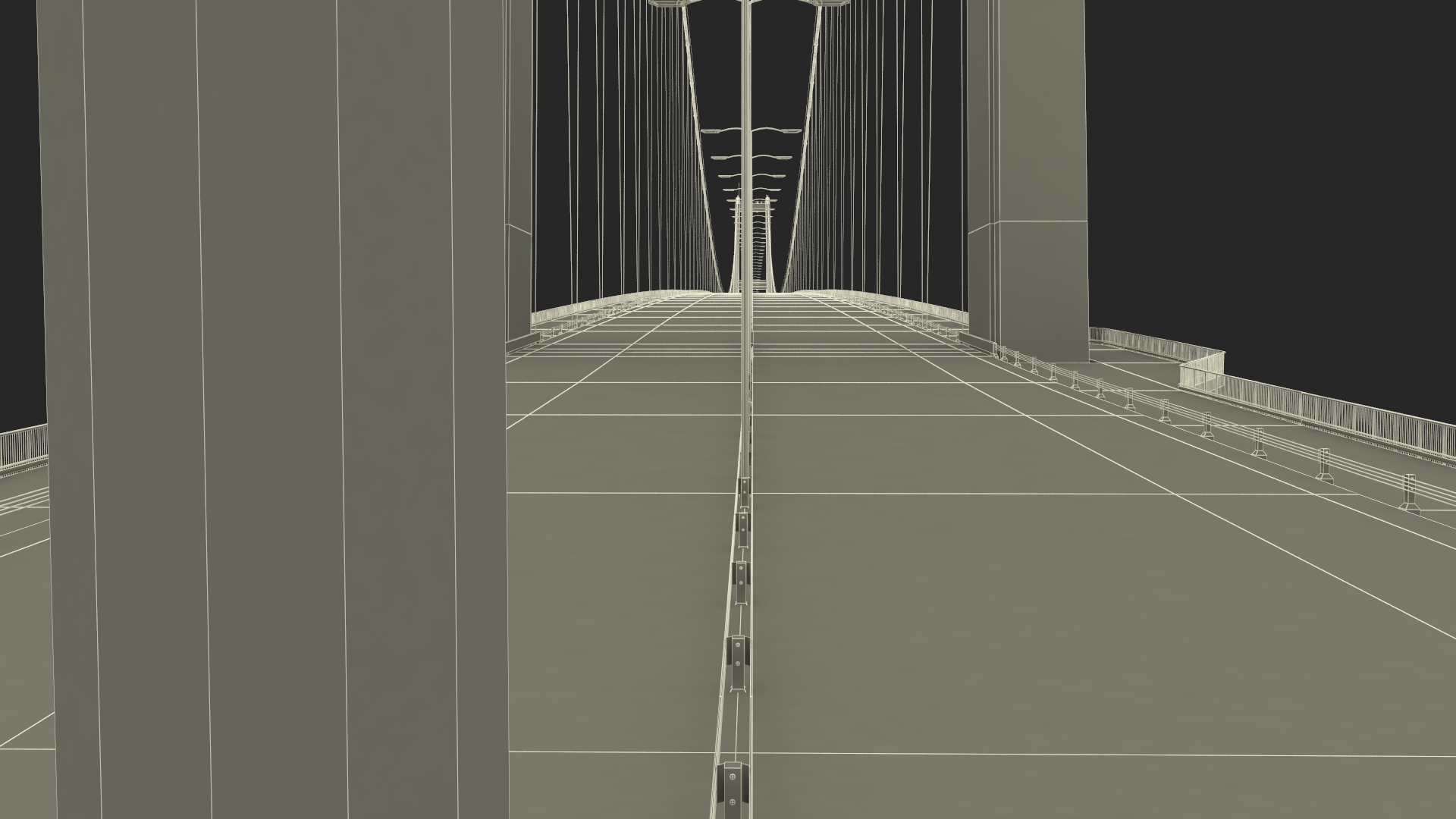 Bosphorus Suspension Bridge Structure 3D