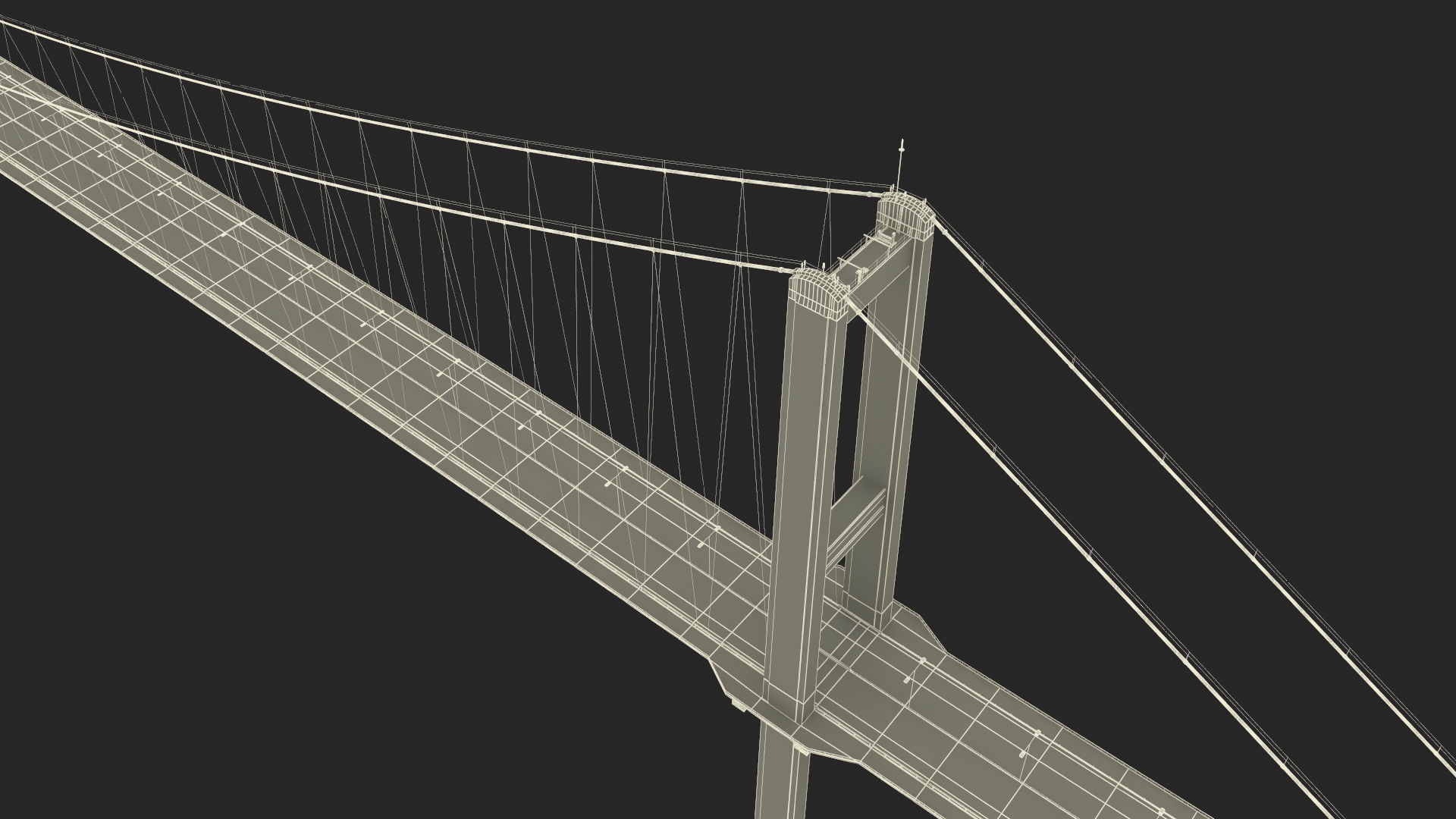 Bosphorus Suspension Bridge Structure 3D