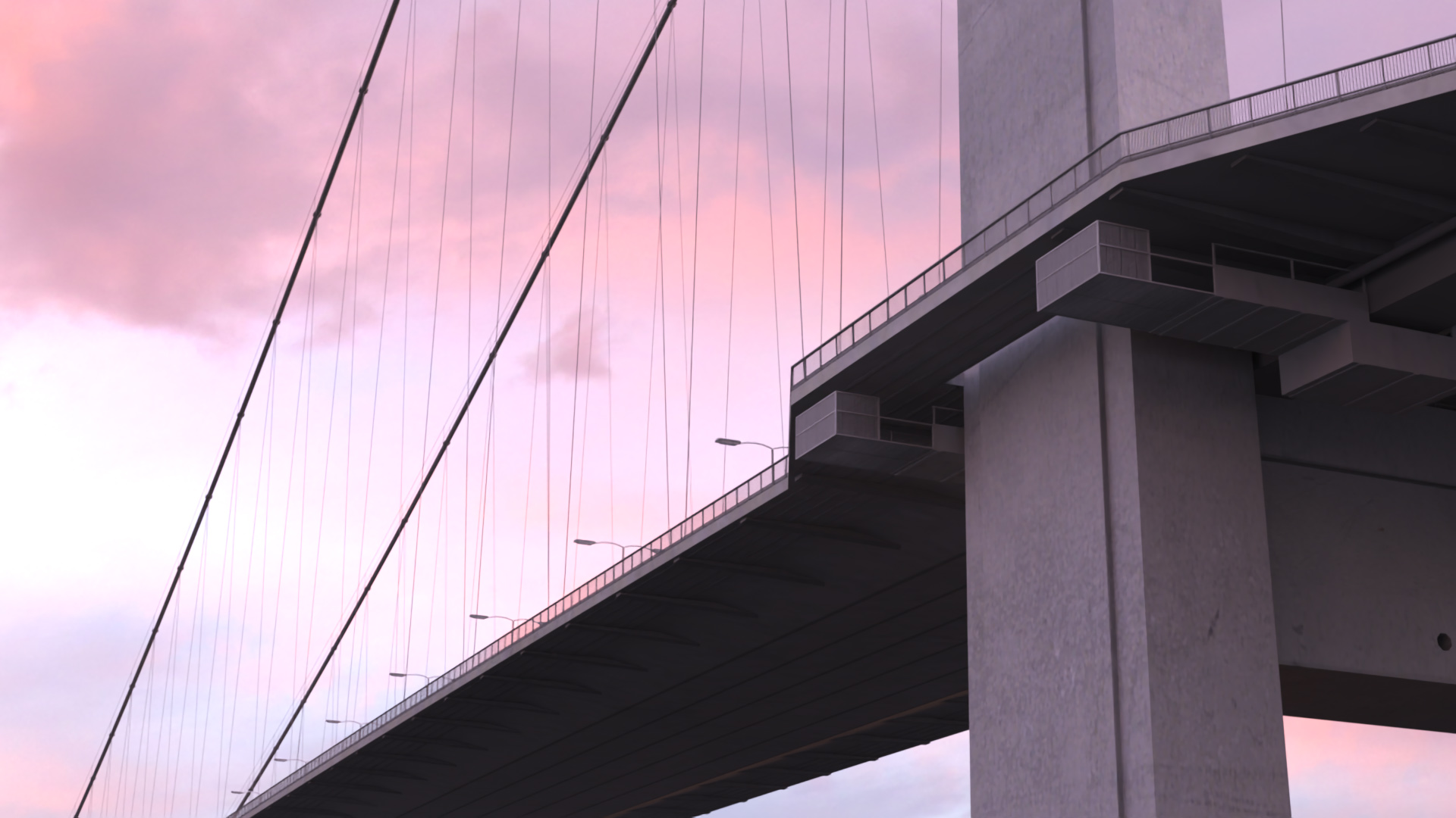 Bosphorus Suspension Bridge Structure 3D