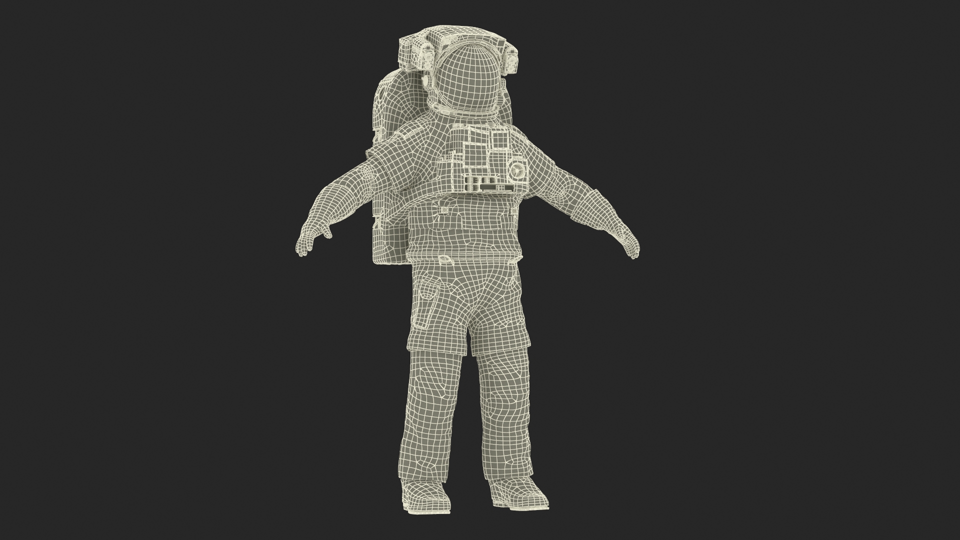 Astronaut in Extravehicular Mobility Unit Rigged for Cinema 4D 3D