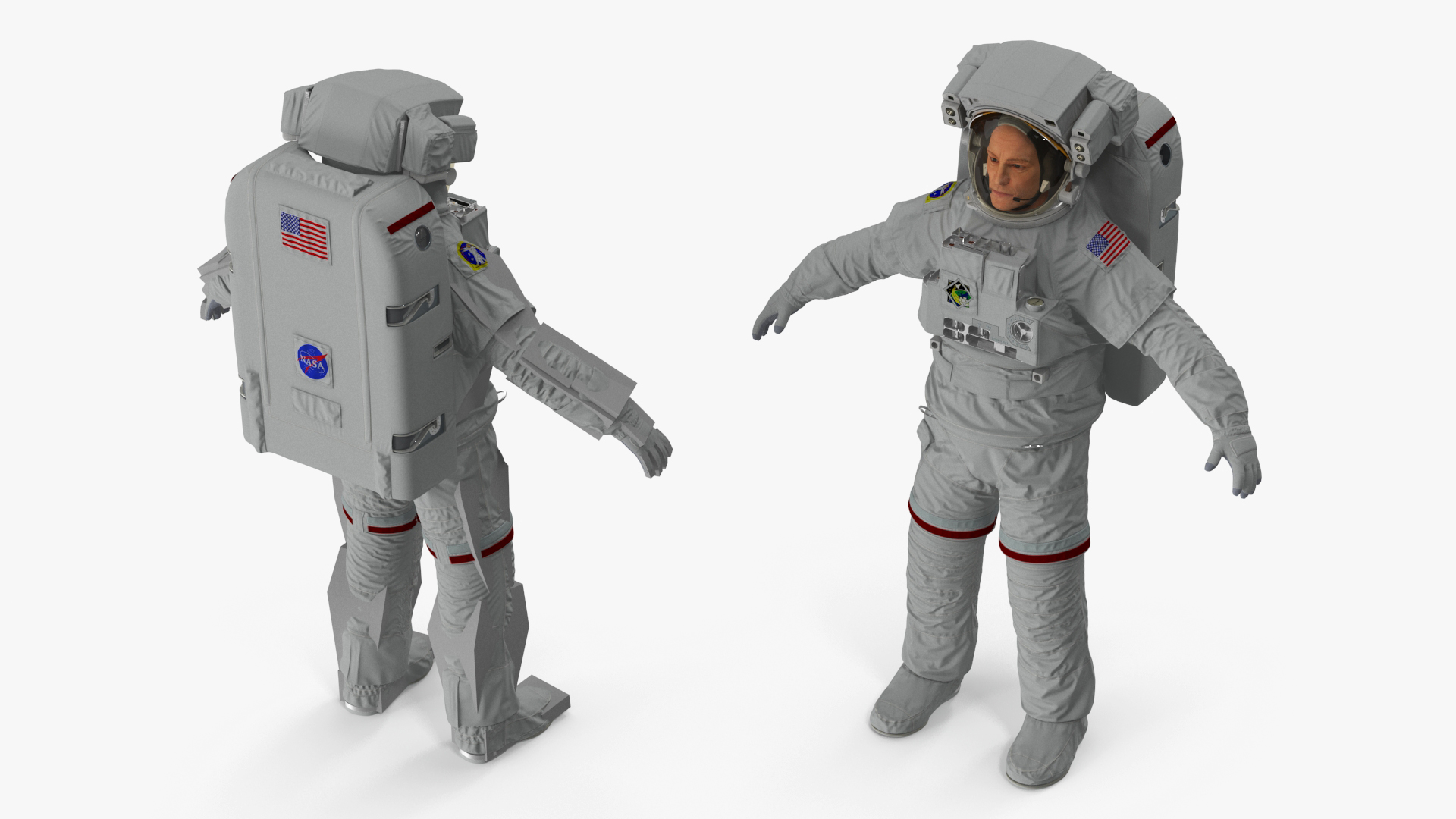 Astronaut in Extravehicular Mobility Unit Rigged for Cinema 4D 3D