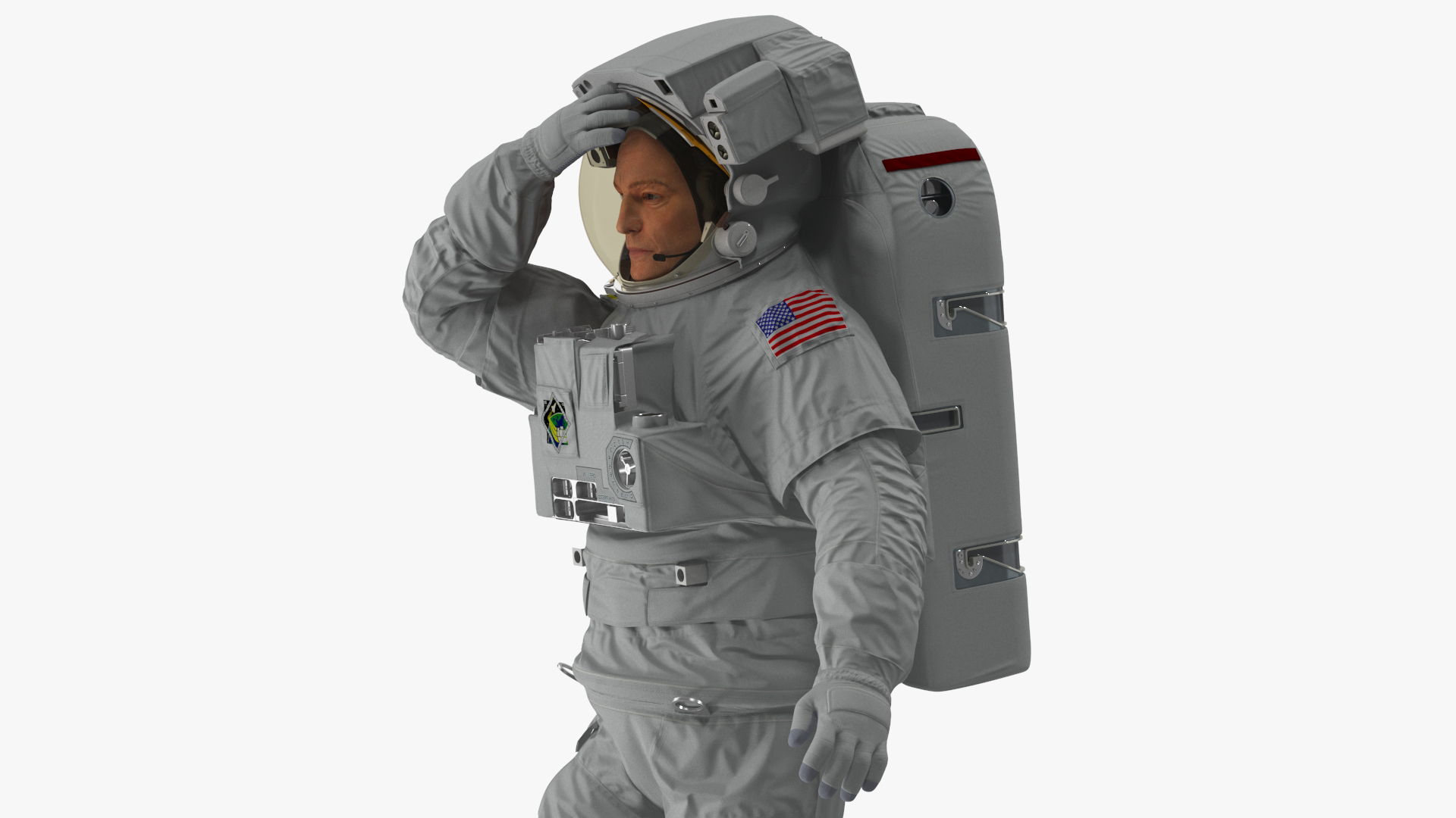 Astronaut in Extravehicular Mobility Unit Rigged for Cinema 4D 3D