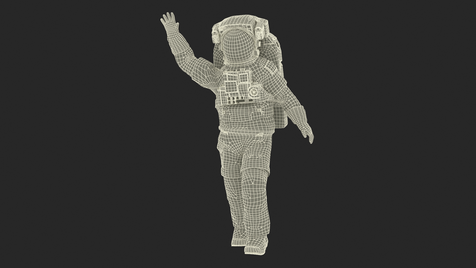 Astronaut in Extravehicular Mobility Unit Rigged for Cinema 4D 3D
