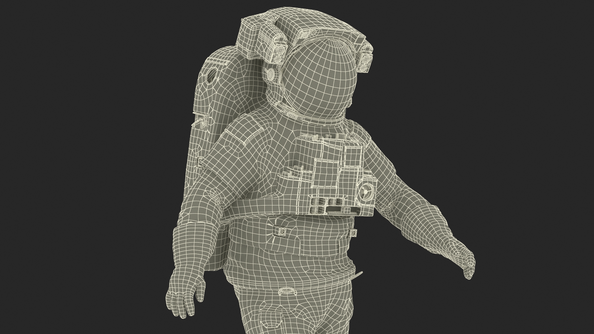 Astronaut in Extravehicular Mobility Unit Rigged for Cinema 4D 3D