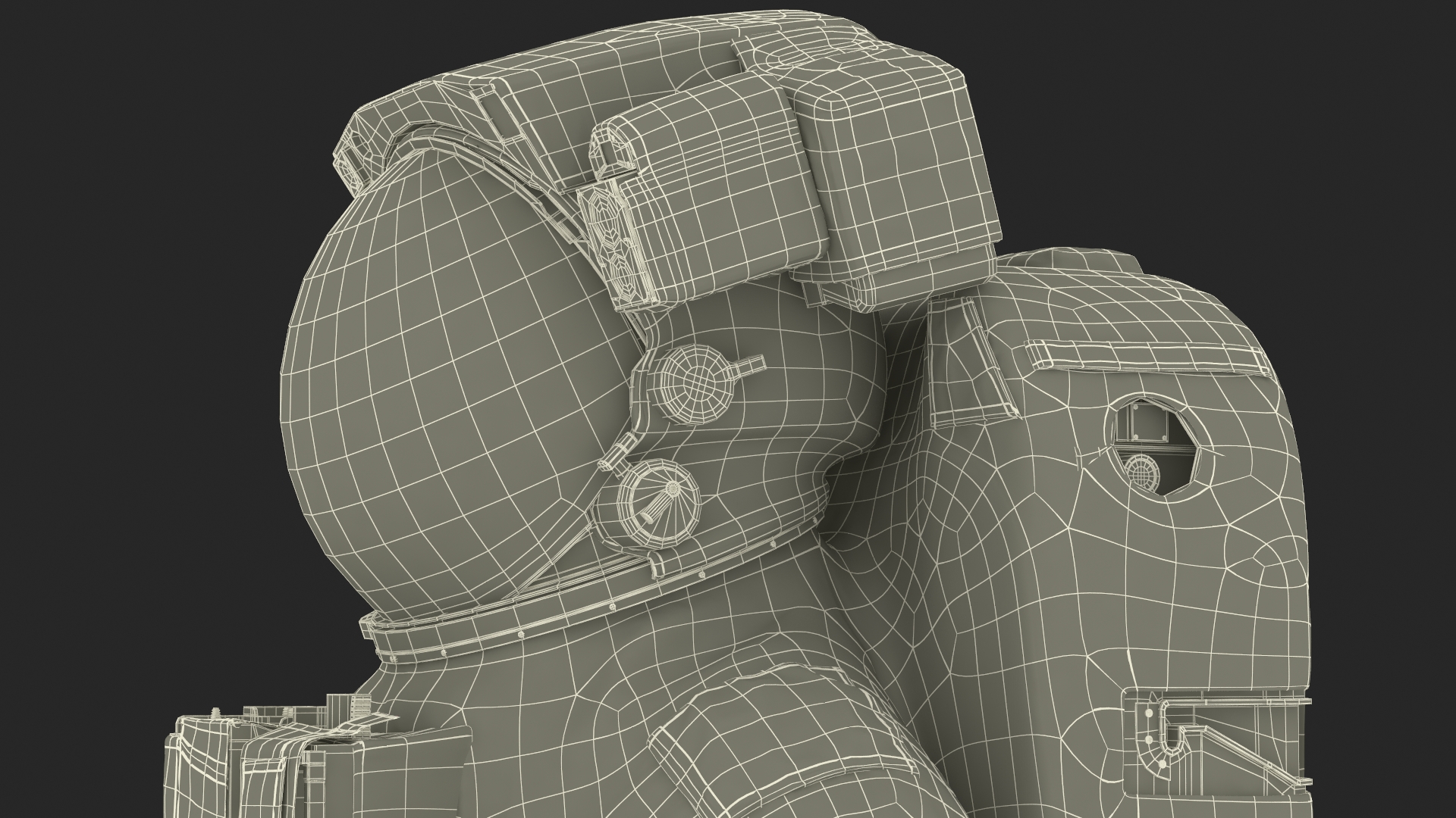 Astronaut in Extravehicular Mobility Unit Rigged for Cinema 4D 3D
