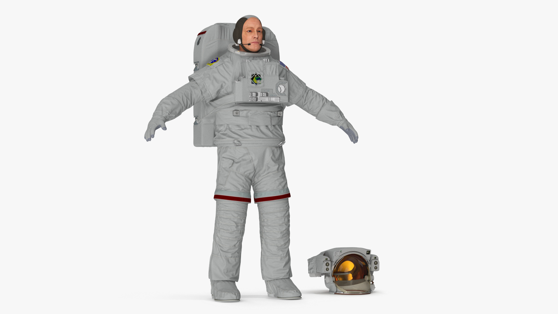 Astronaut in Extravehicular Mobility Unit Rigged for Cinema 4D 3D