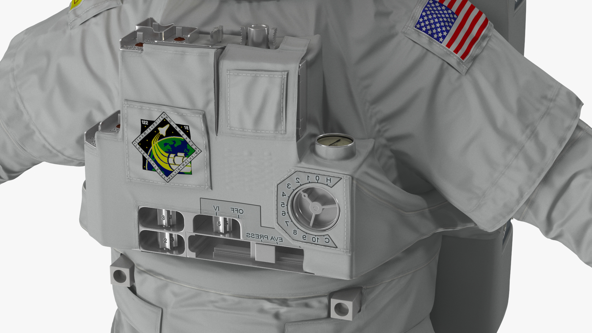 Astronaut in Extravehicular Mobility Unit Rigged for Cinema 4D 3D