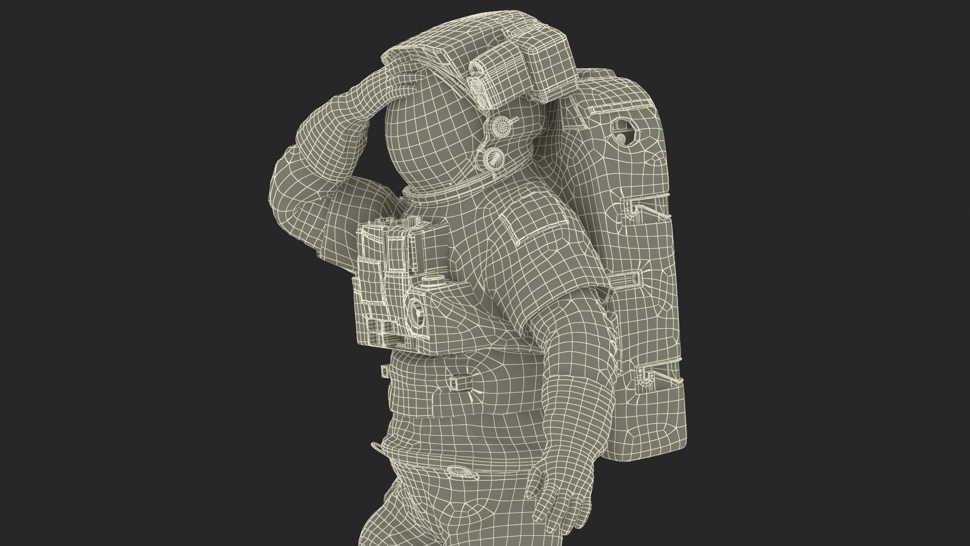 Astronaut in Extravehicular Mobility Unit Rigged for Cinema 4D 3D