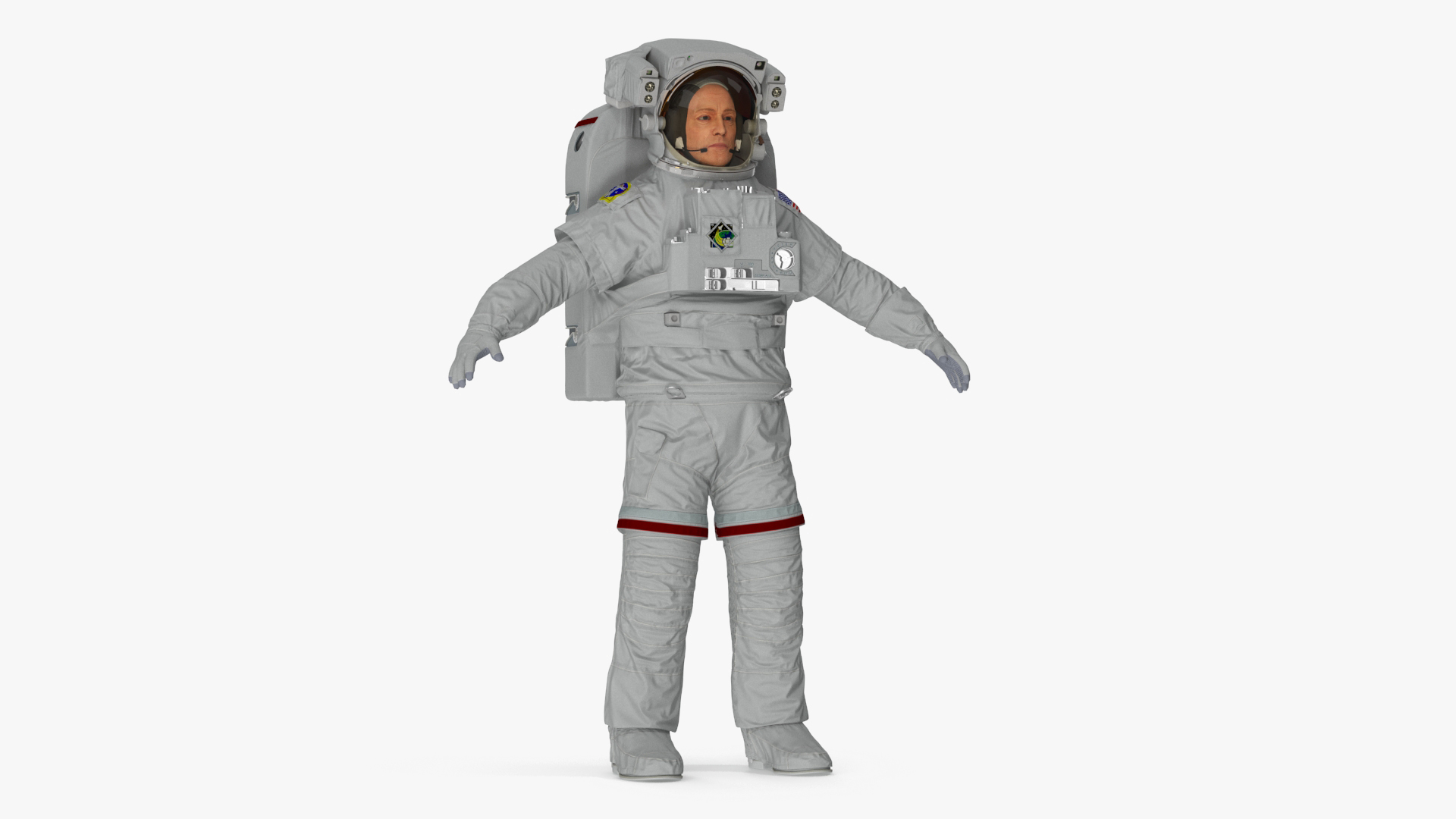 Astronaut in Extravehicular Mobility Unit Rigged for Cinema 4D 3D