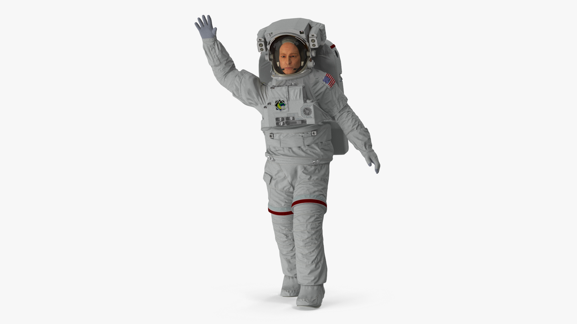 Astronaut in Extravehicular Mobility Unit Rigged for Cinema 4D 3D