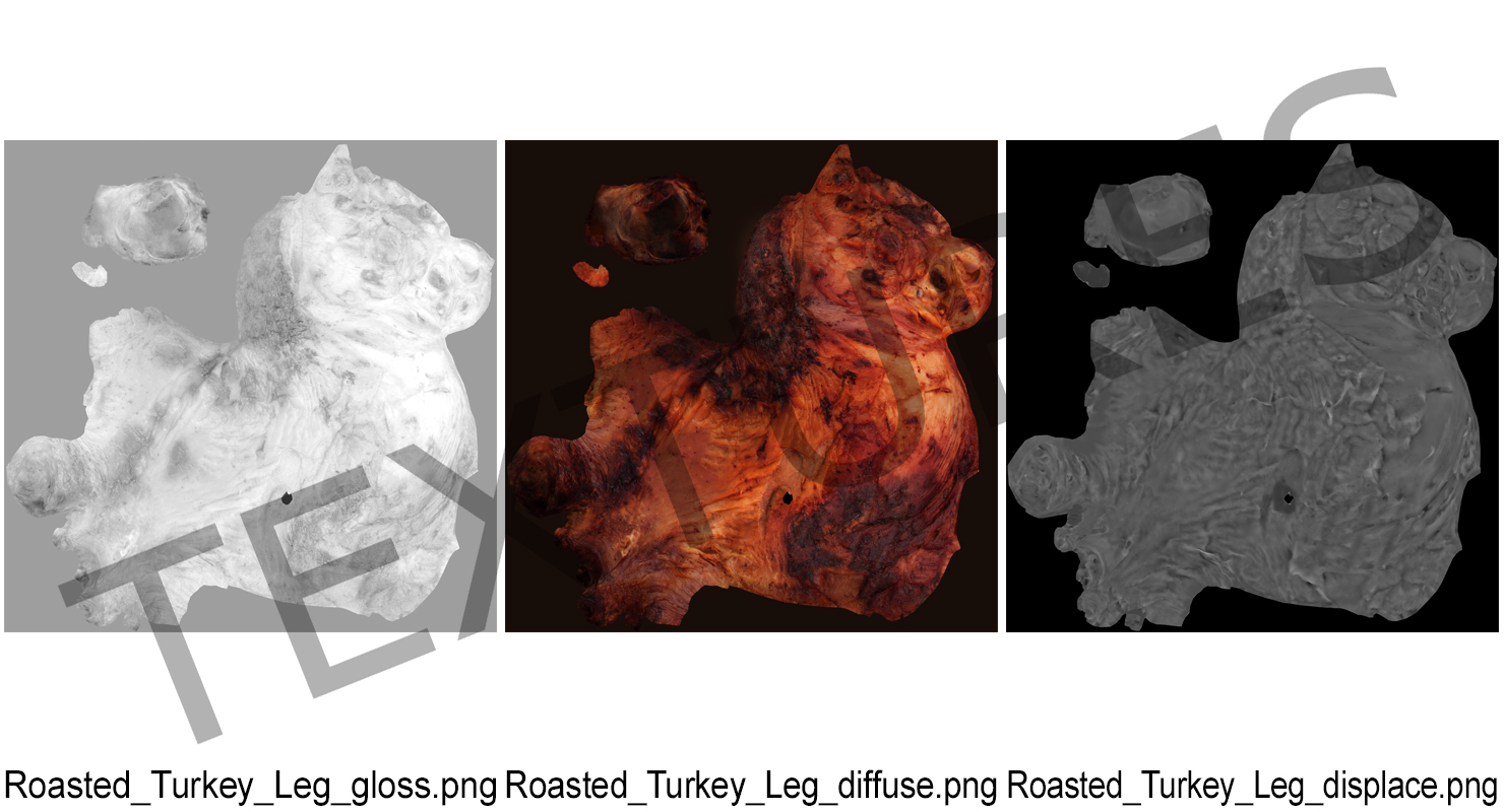 3D Roasted Turkey Leg model