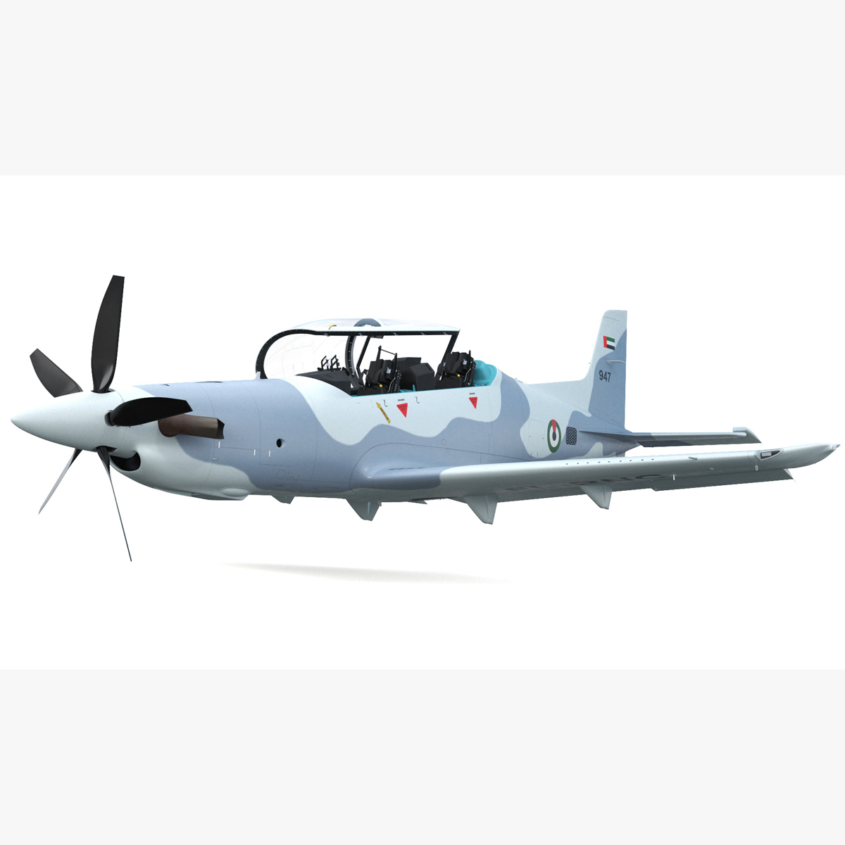 Training Aircraft Pilatus PC-21 Grey Rigged for Maya 3D