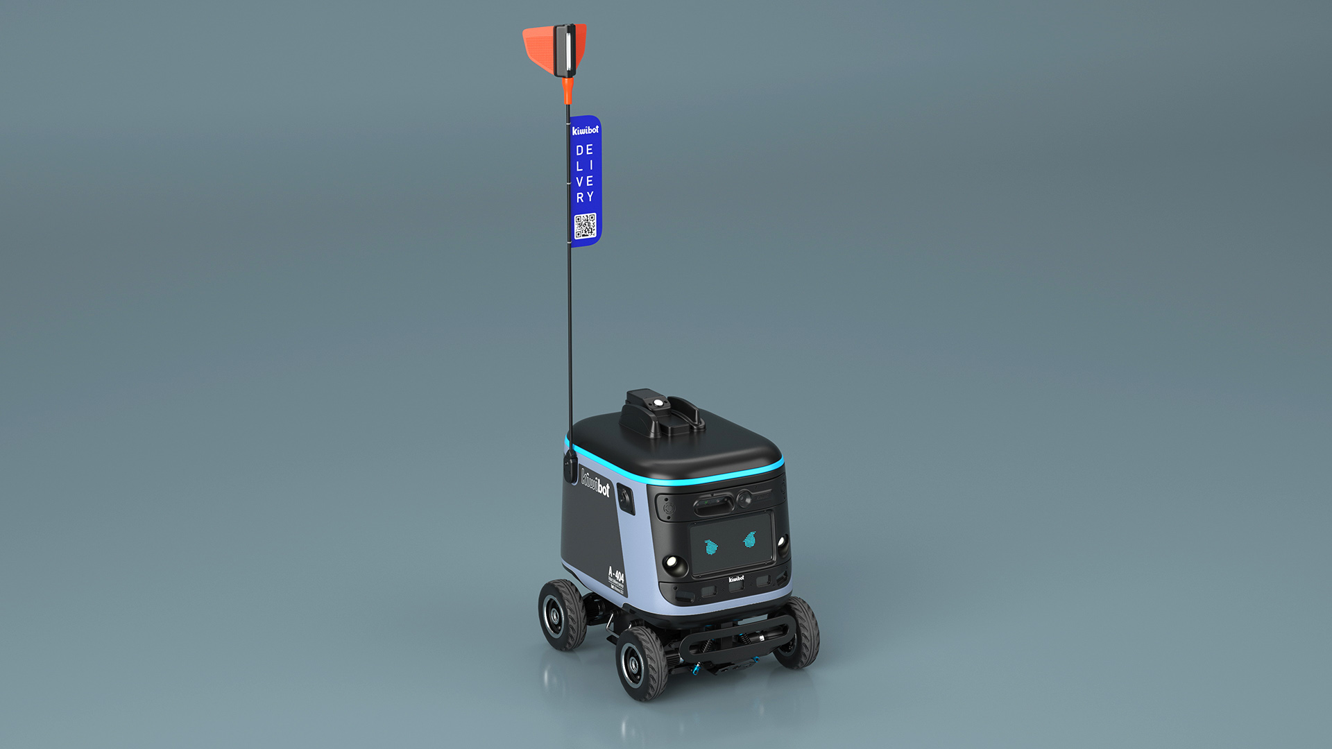 3D model Black Delivery Robot Kiwibot Rigged